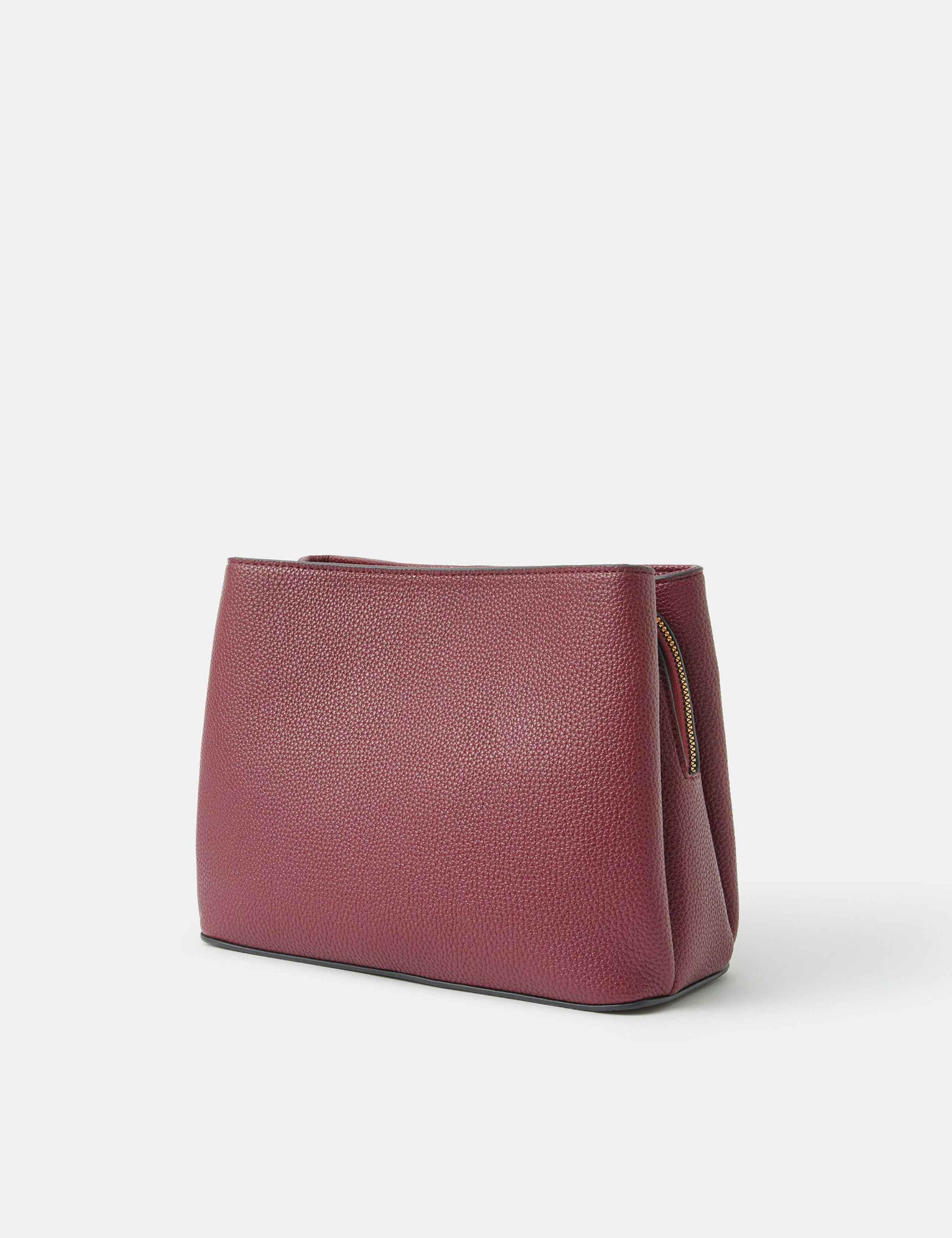 Faux Leather Geometric Strap Cross Body Bag 2 of 4