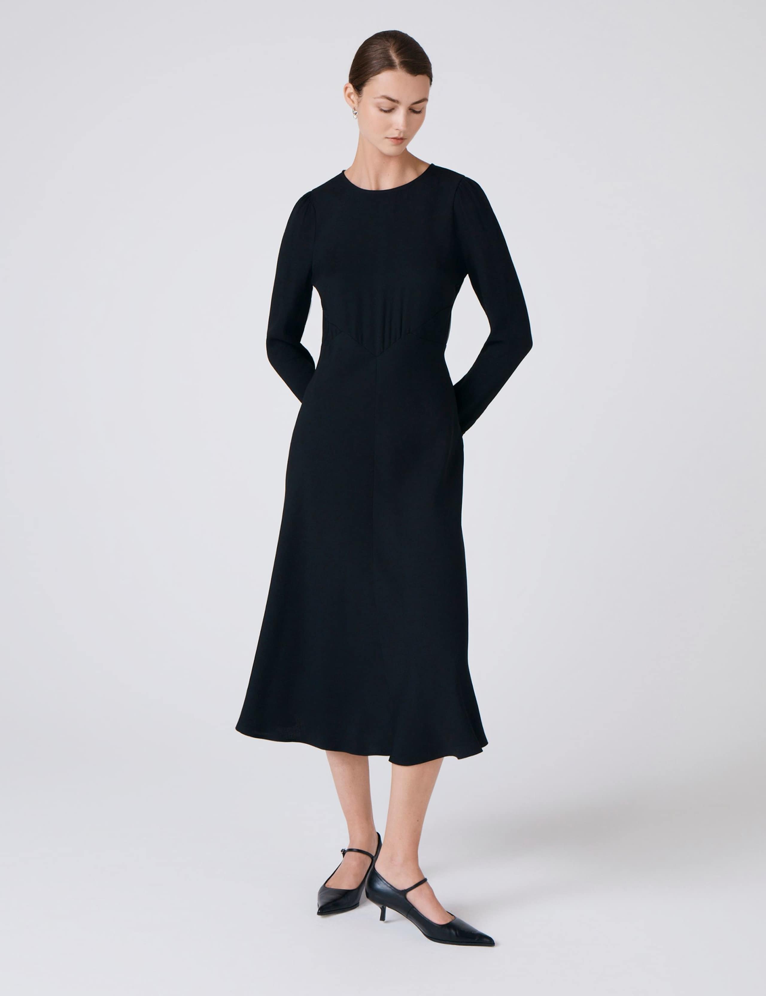 Crepe Midi Waisted Dress 2 of 6