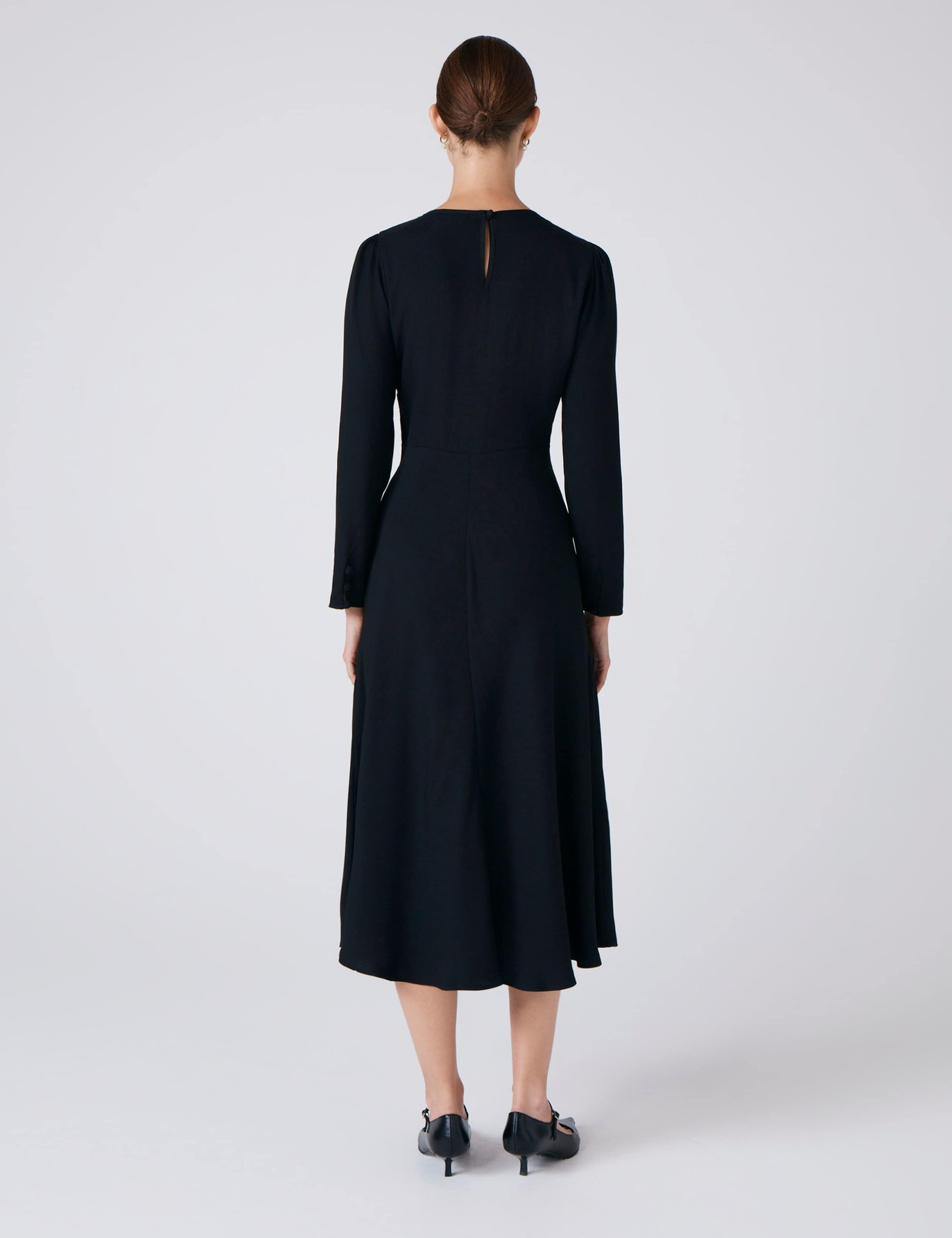 Crepe Midi Waisted Dress 3 of 6