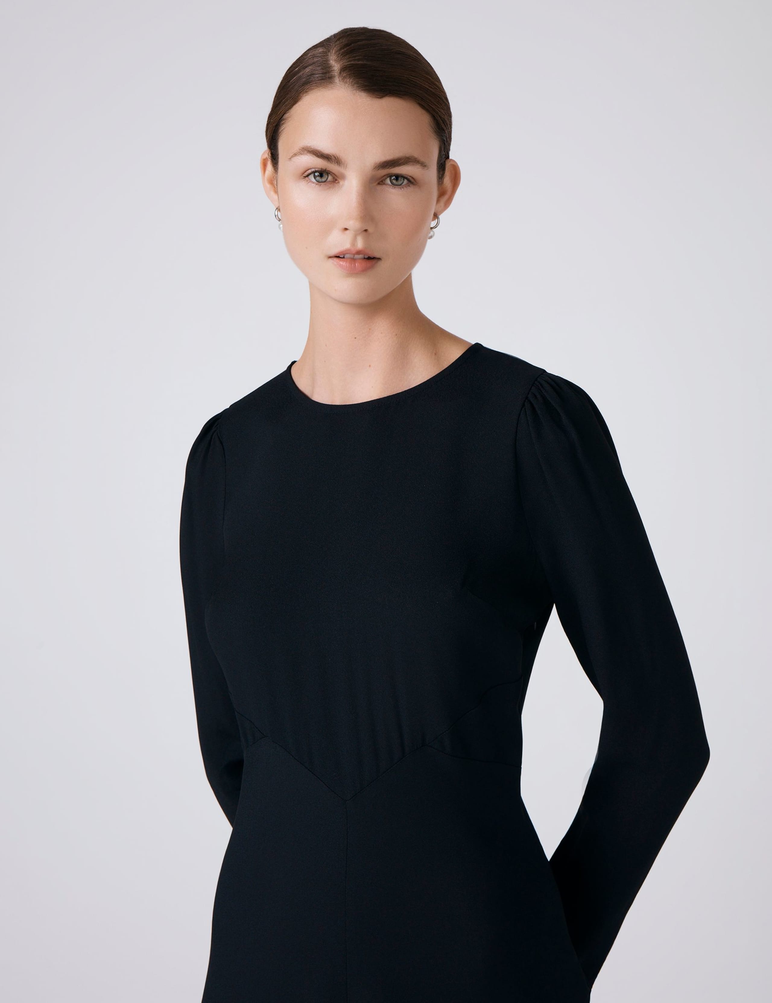 Crepe Midi Waisted Dress 5 of 6