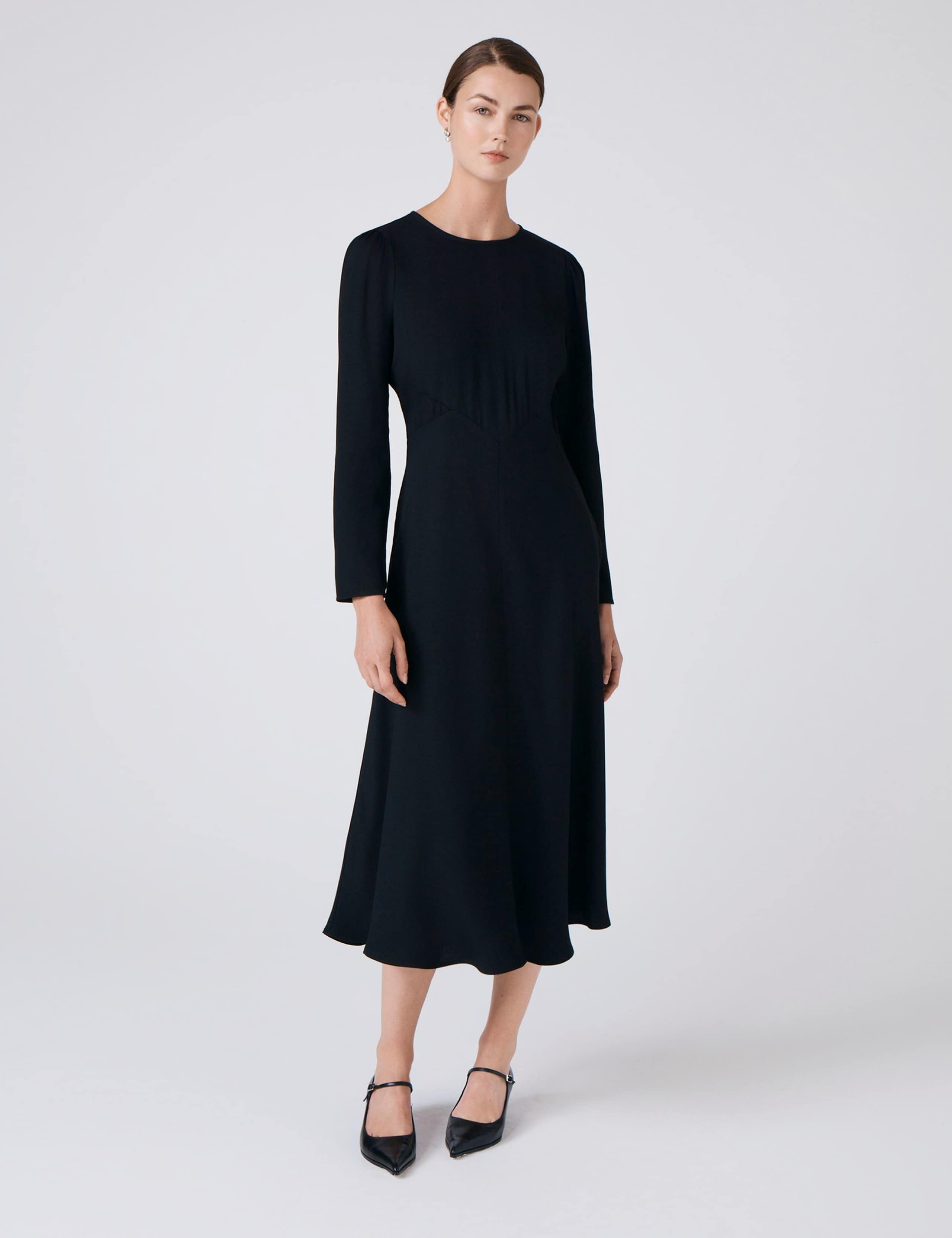 Crepe Midi Waisted Dress 6 of 6