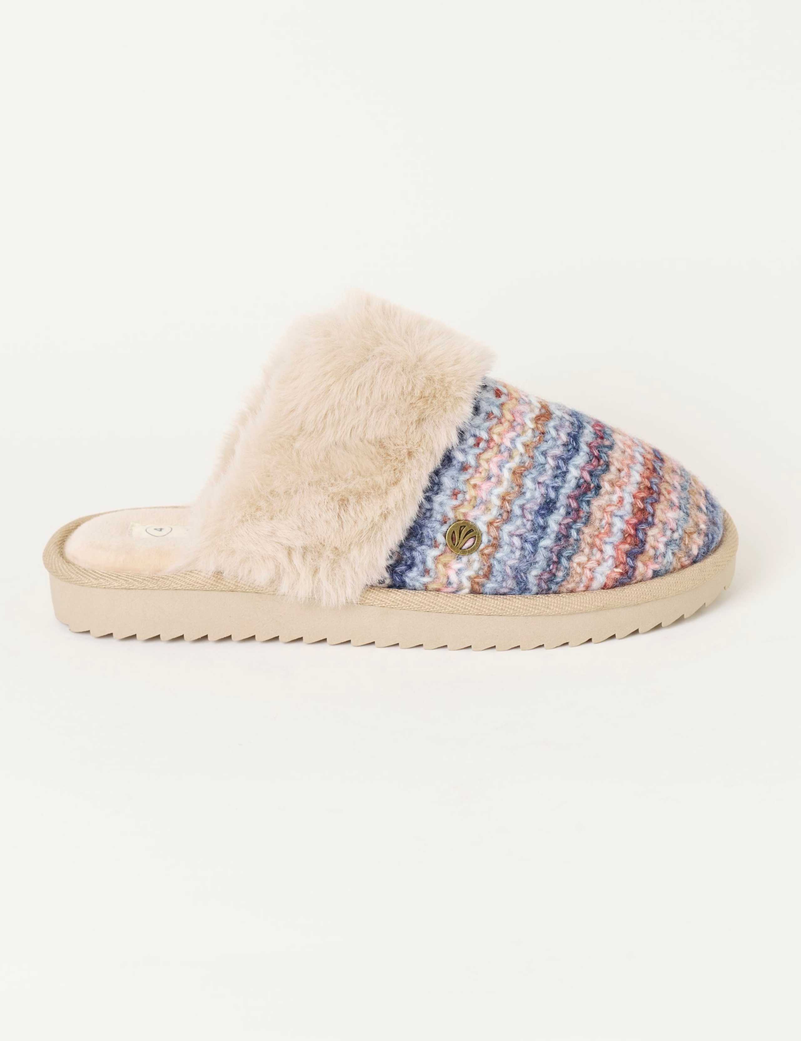 Faux Fur Cuff Mule Slippers 1 of 5