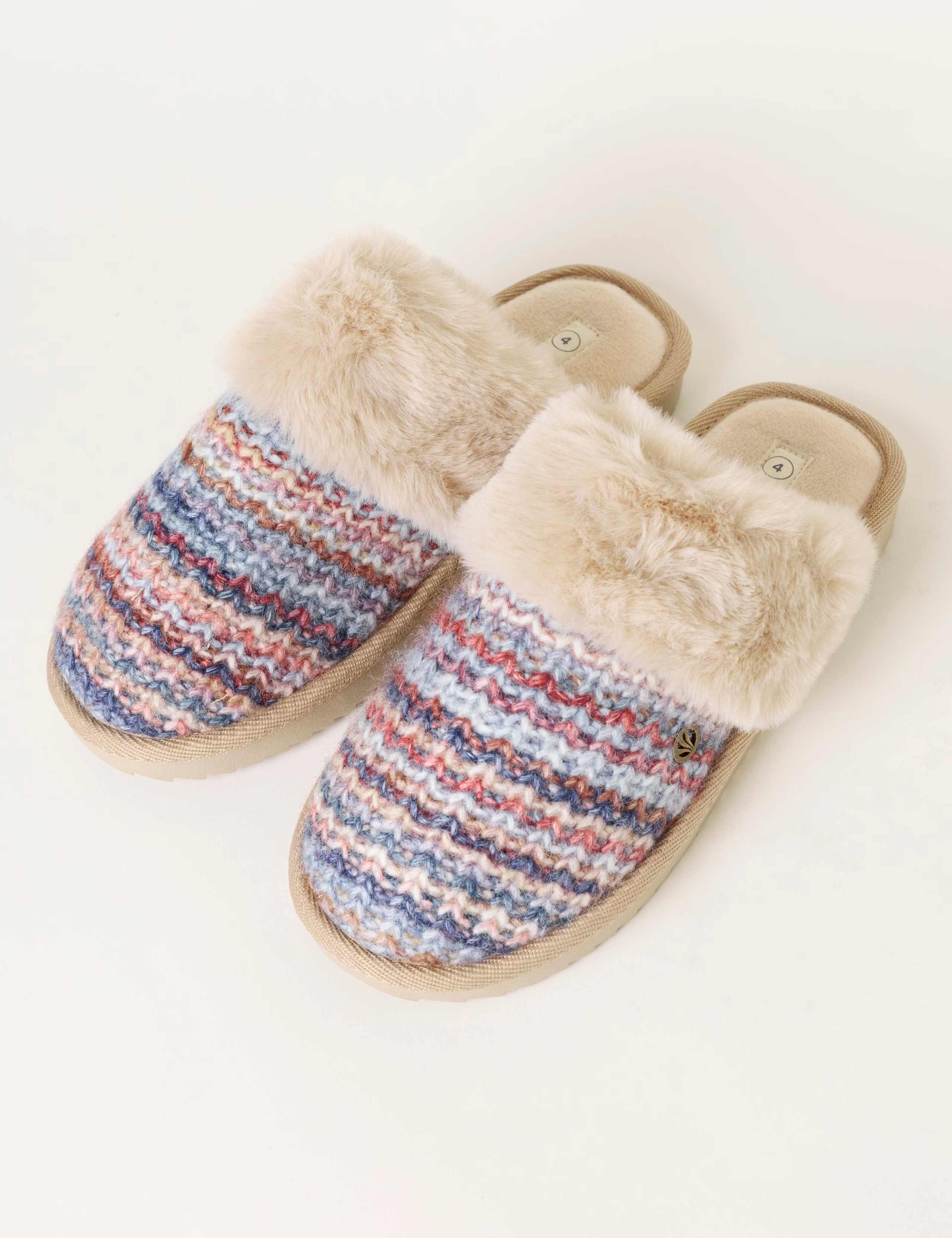 Faux Fur Cuff Mule Slippers 2 of 5