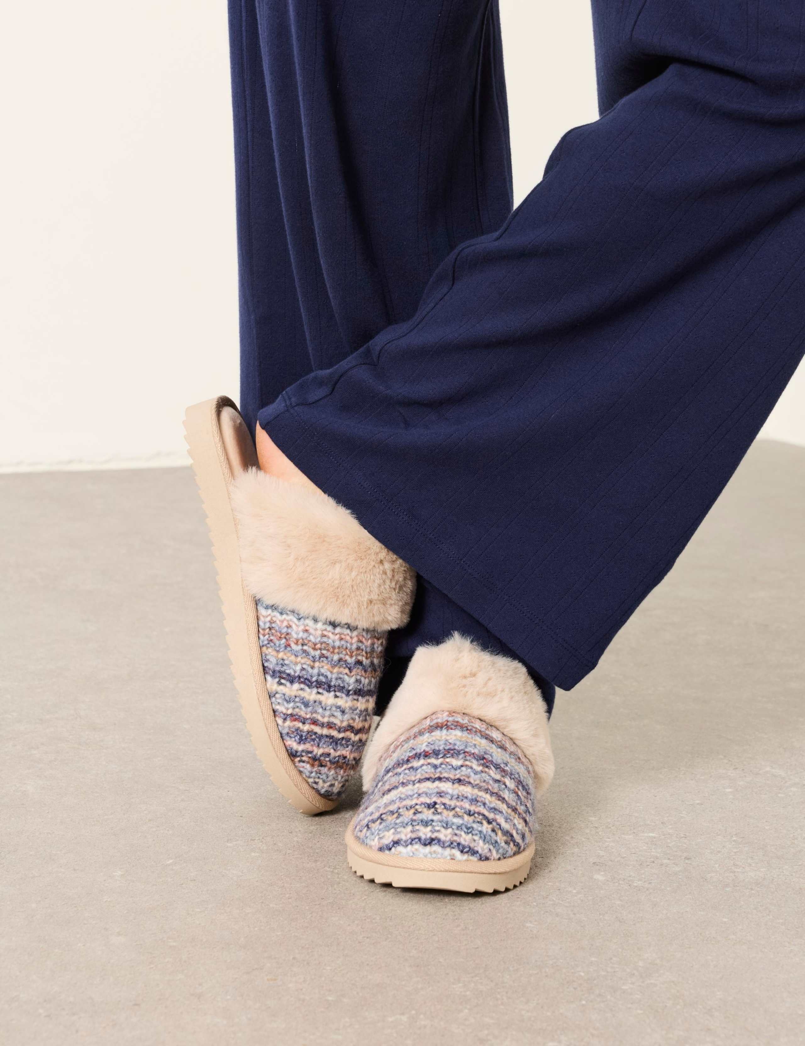 Faux Fur Cuff Mule Slippers 3 of 5