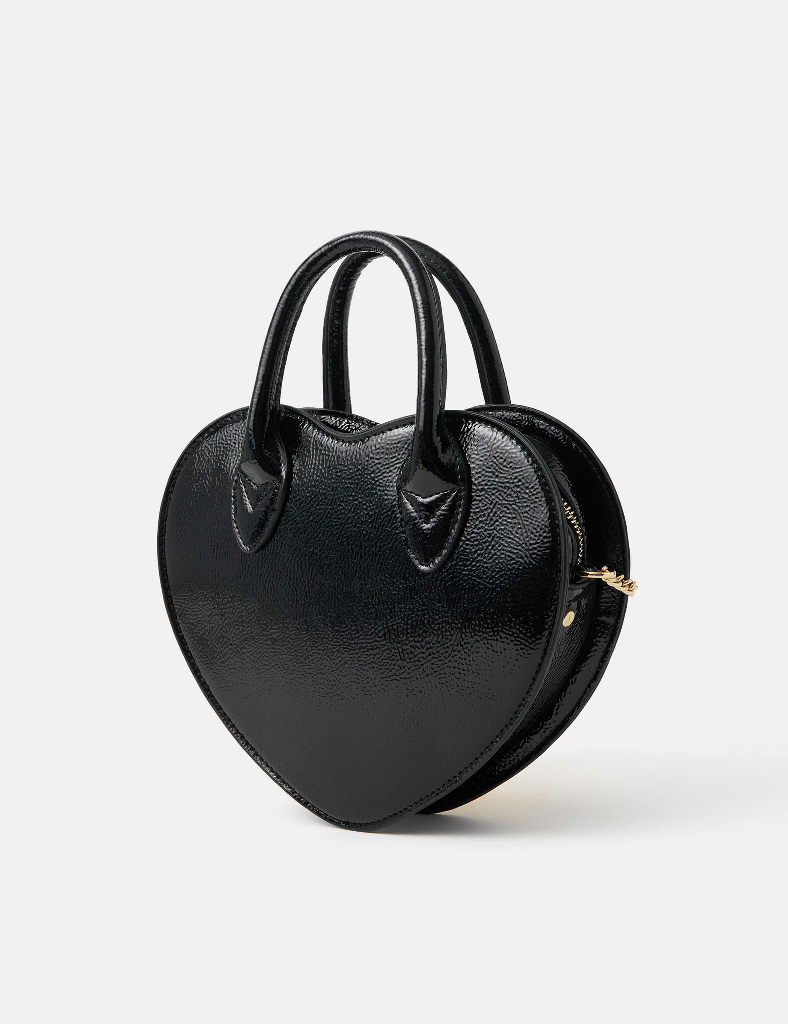 Patent Heart Handheld Crossbody Bag 2 of 4