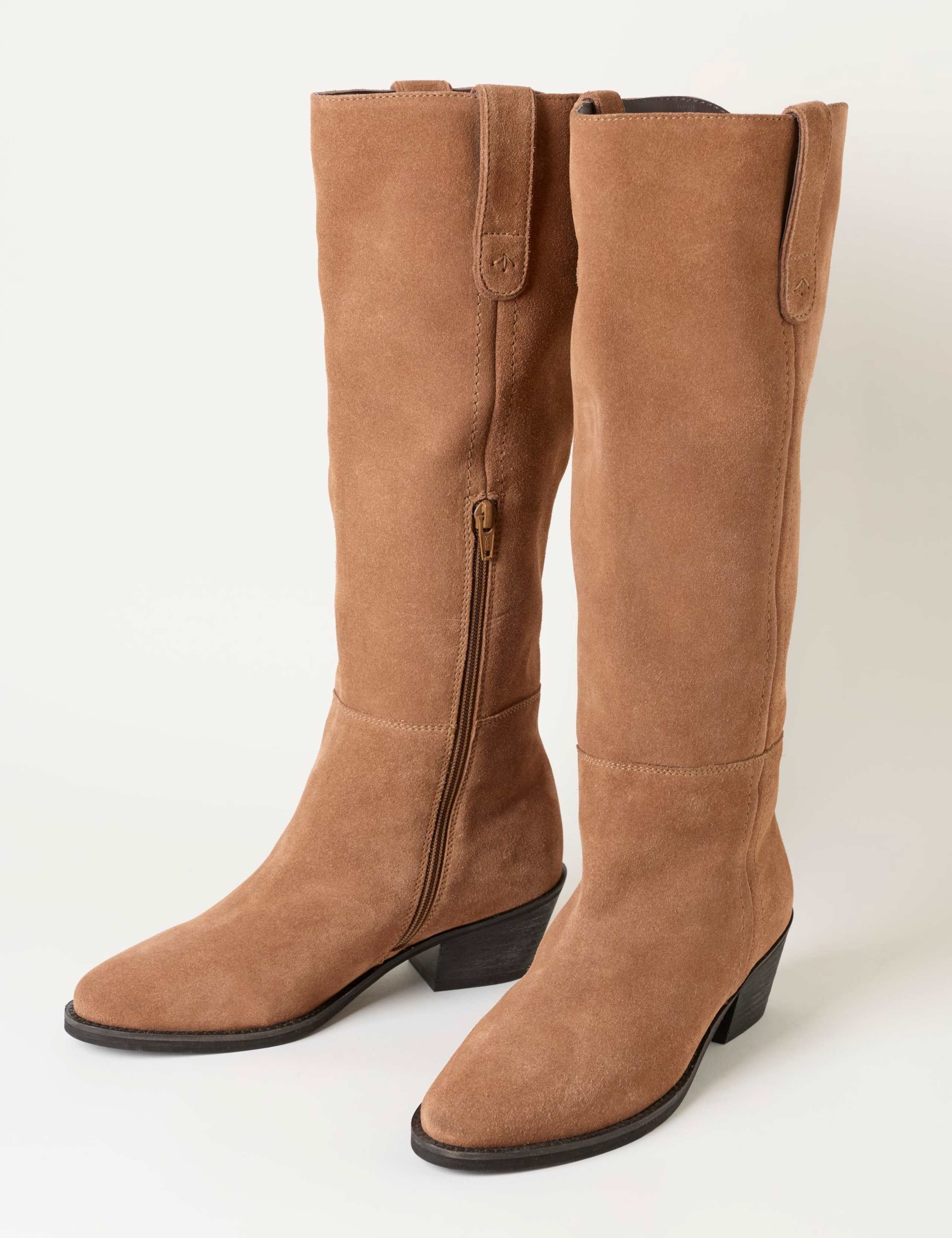 Suede Block Heel Over the Knee Boots 2 of 5