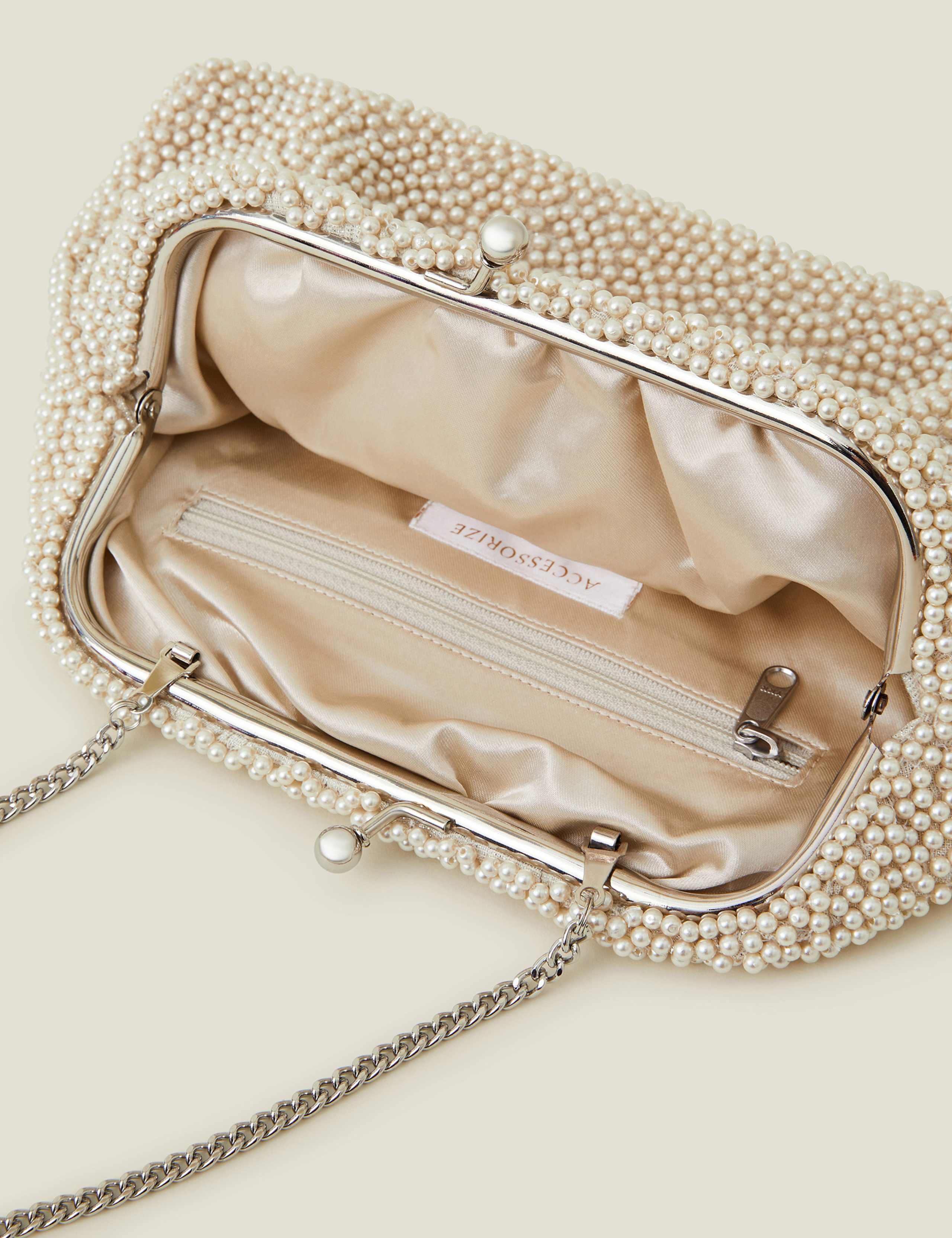 Pearl Beaded Bridal Clutch Bag 4 of 4