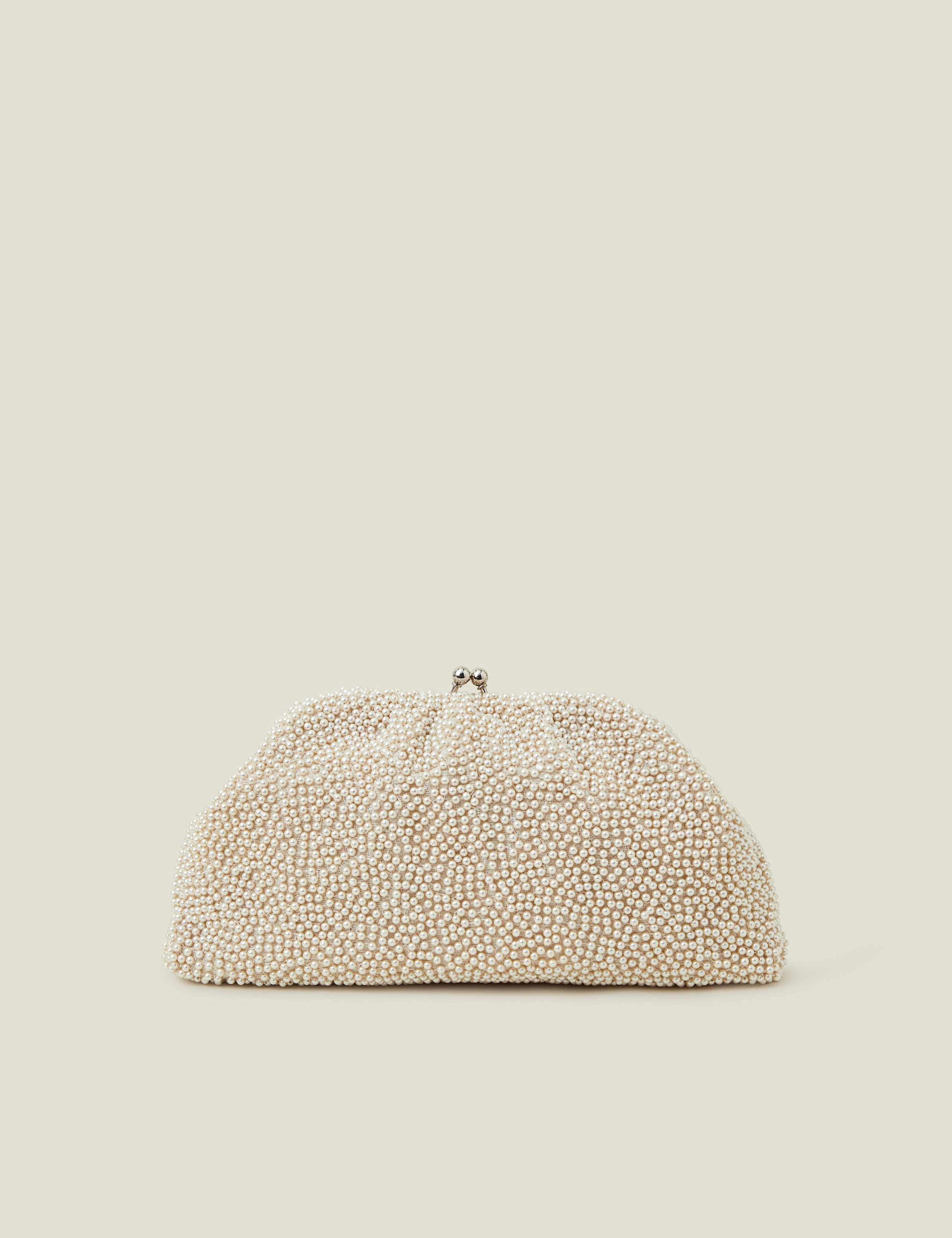 Pearl Beaded Bridal Clutch Bag 2 of 4