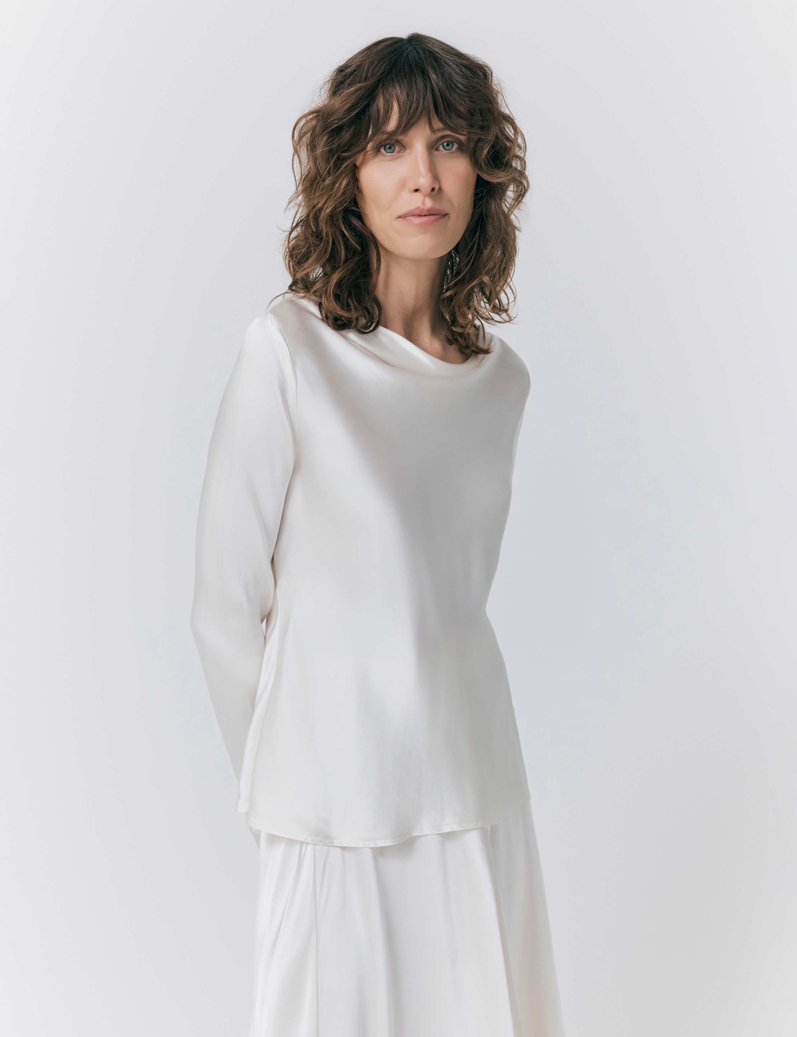 Satin Cowl Neck Blouse 2 of 4