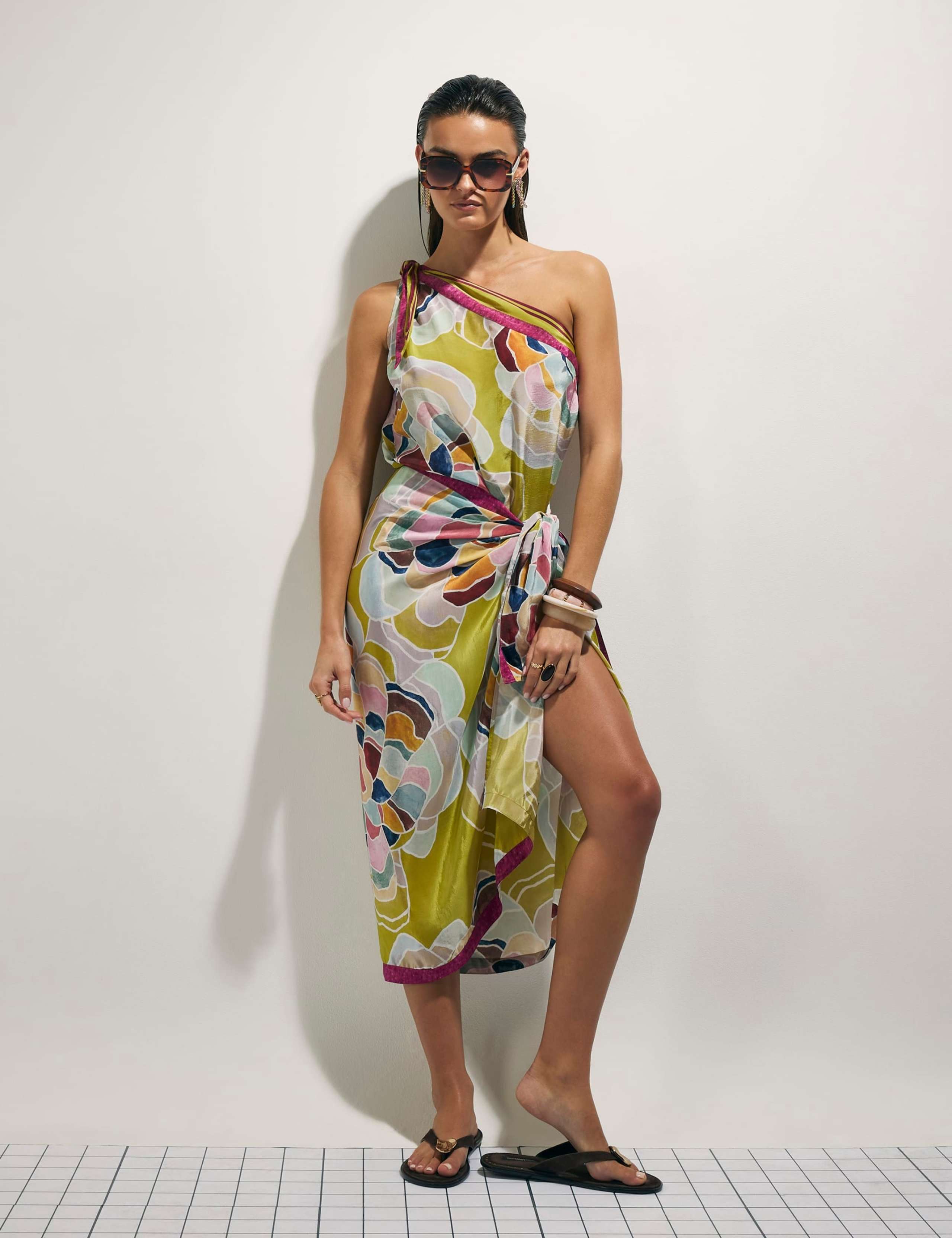 Floral Tie Detail One Shoulder Cami Top 3 of 4