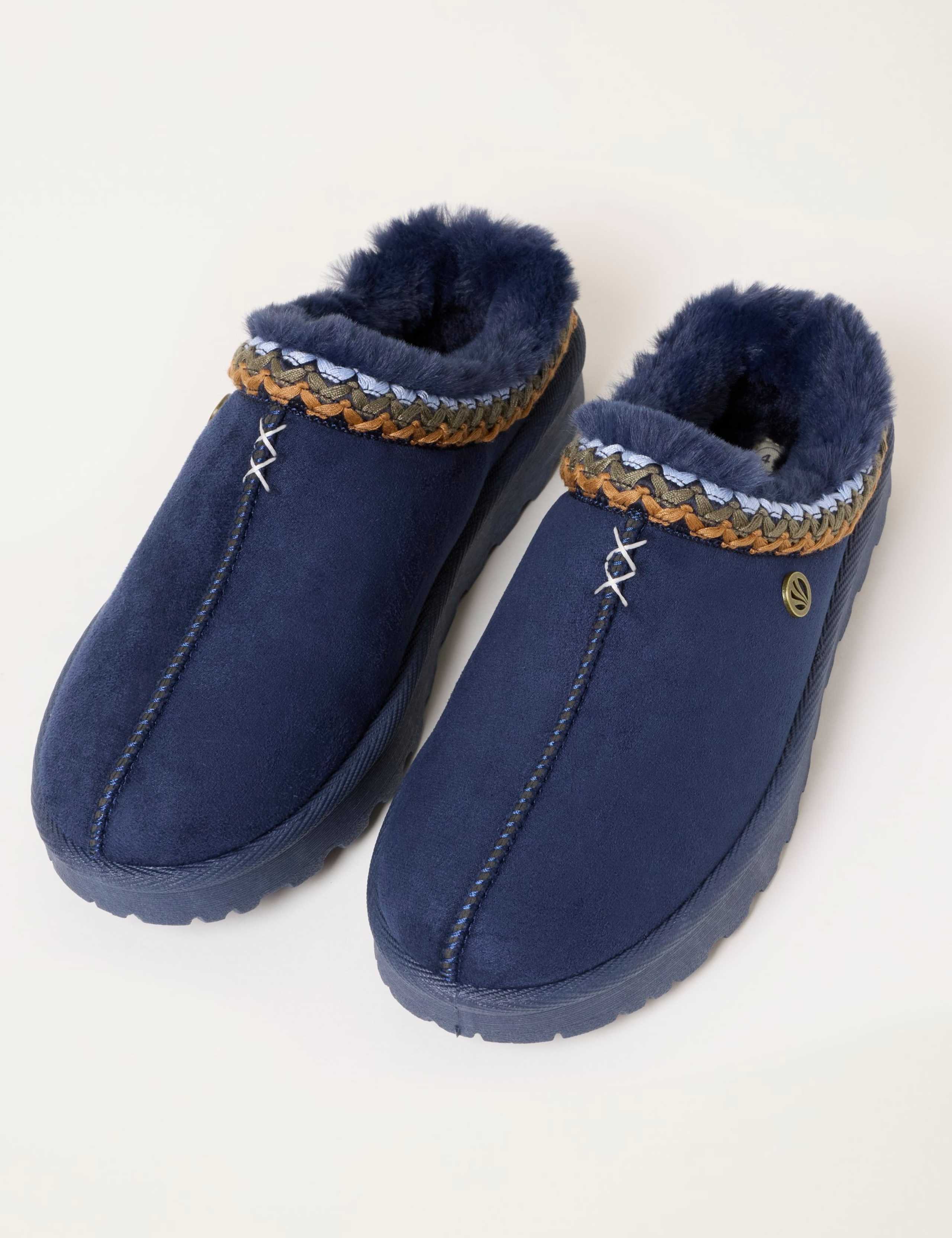 Faux Fur Lined Mule Slippers 2 of 5