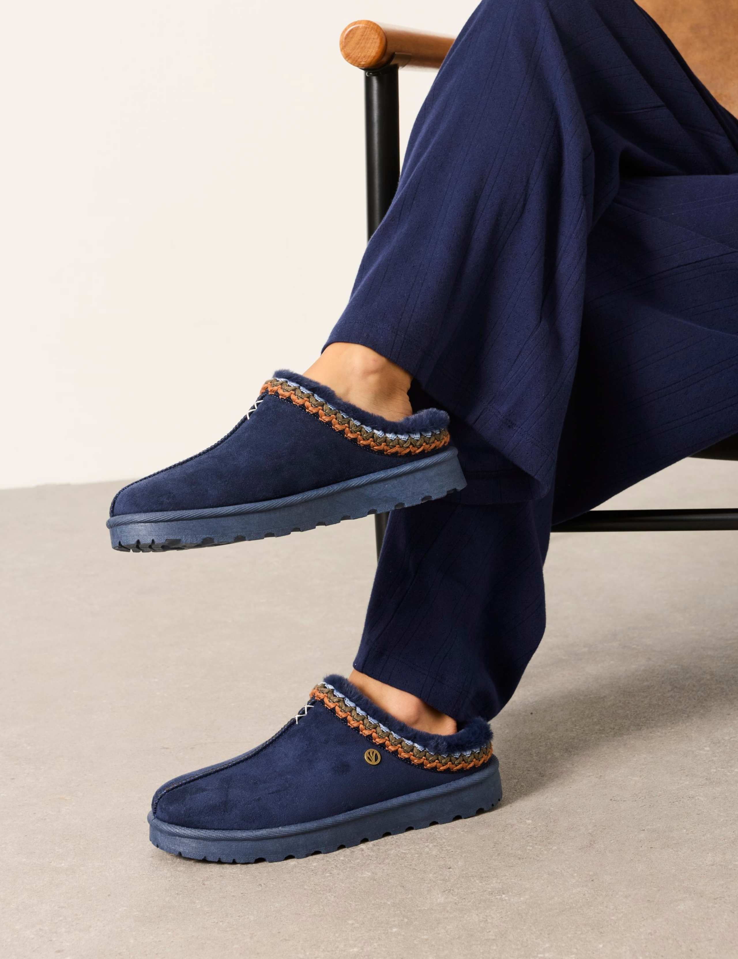 Faux Fur Lined Mule Slippers 3 of 5