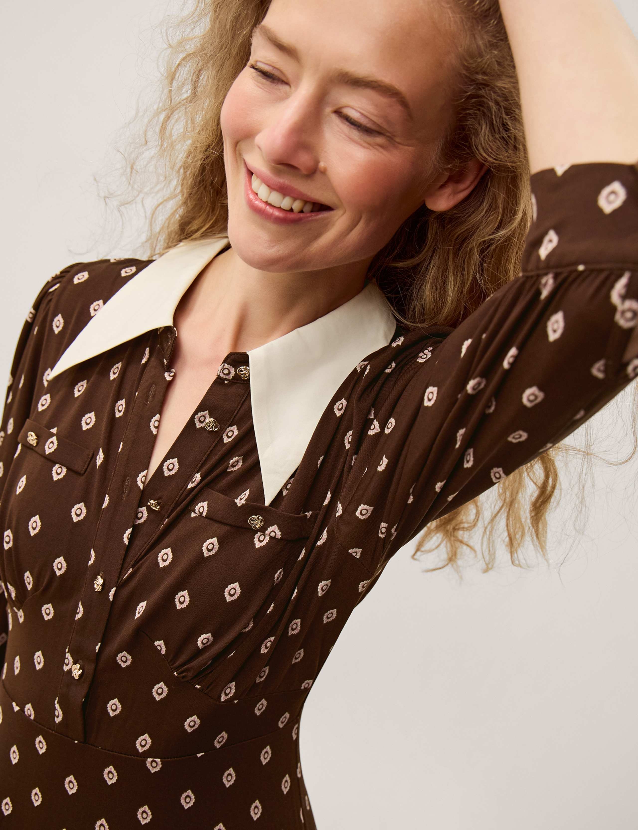 Jersey Printed Midi Shirt Dress 4 of 4