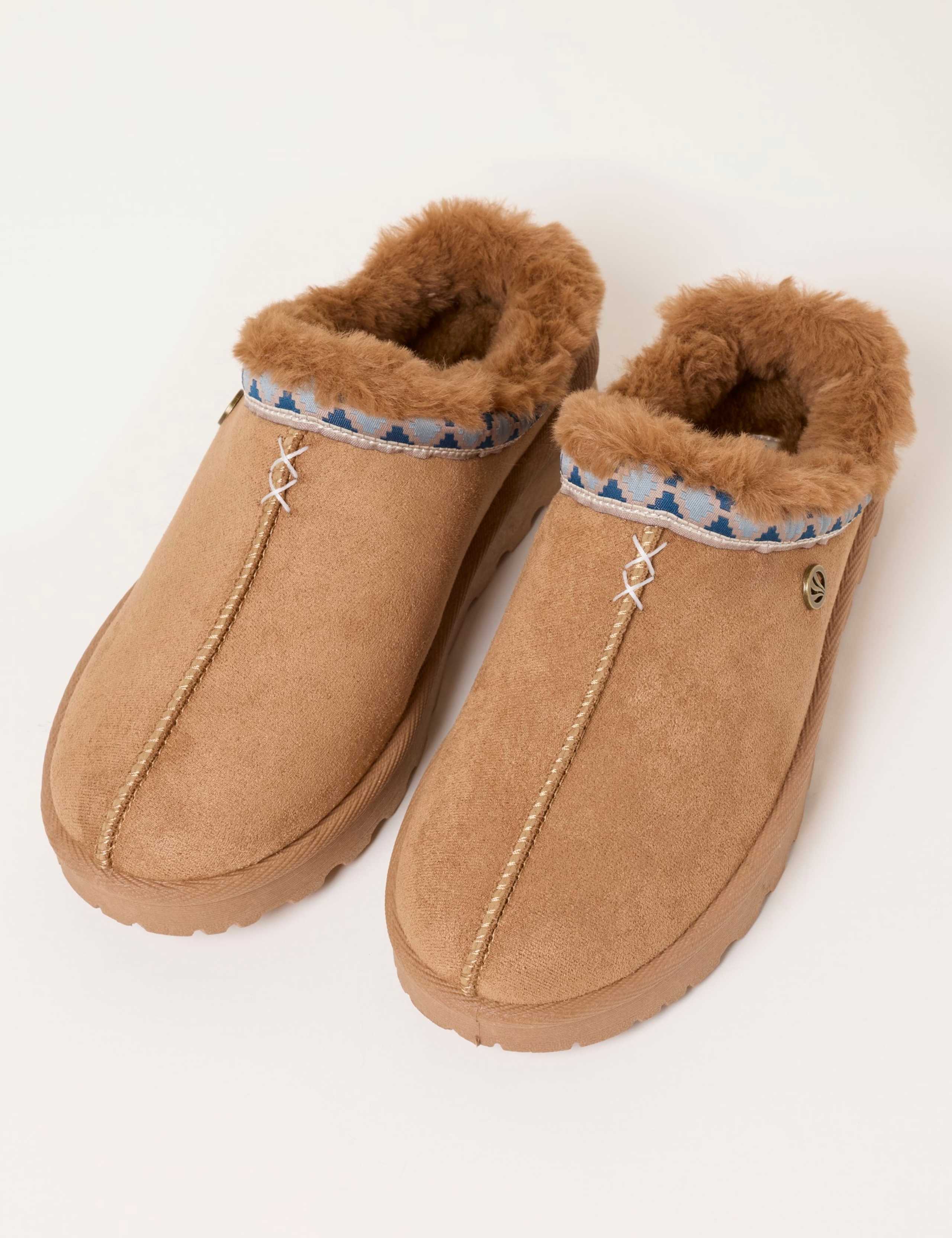 Faux Fur Lined Mule Slippers 2 of 5