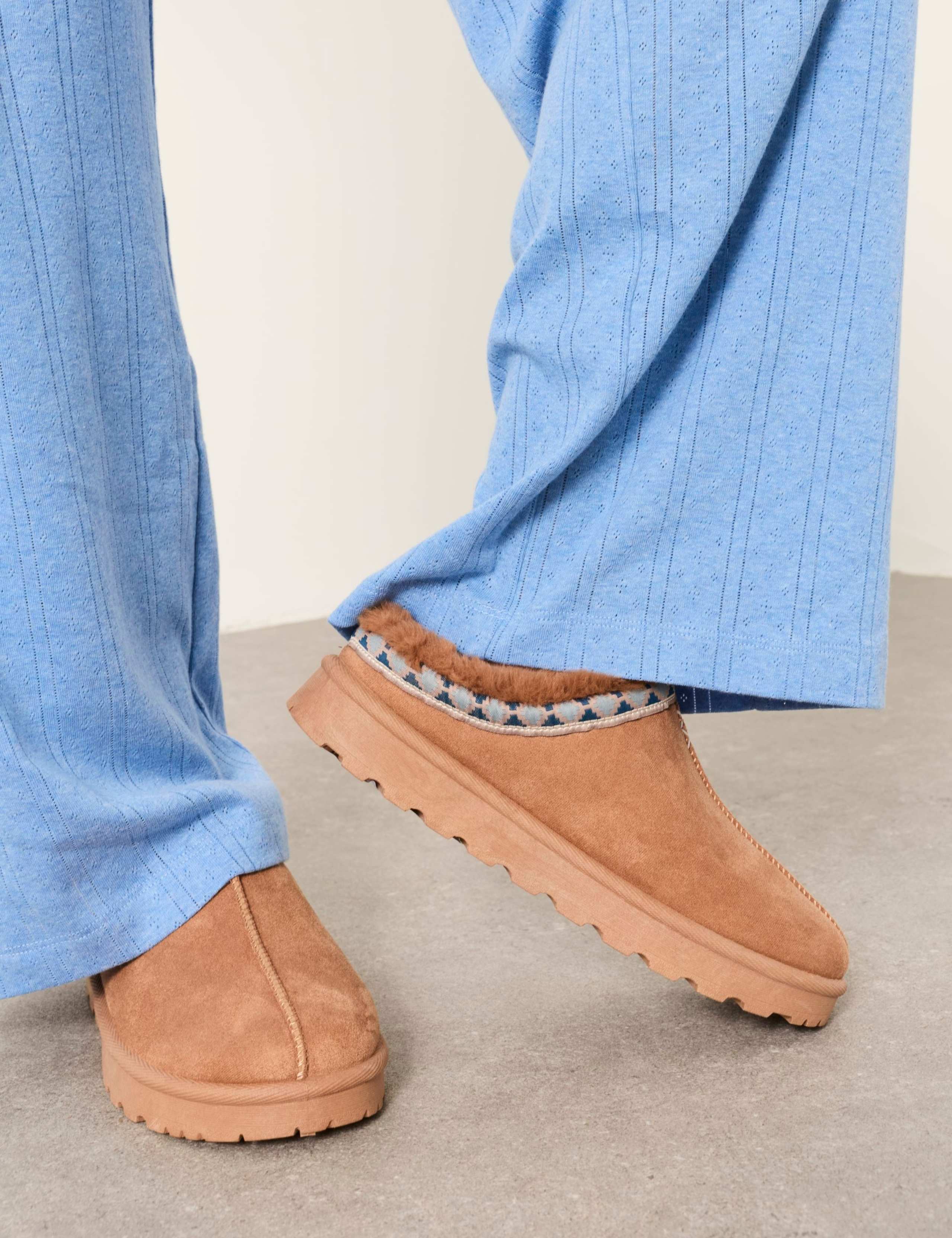 Faux Fur Lined Mule Slippers 3 of 5