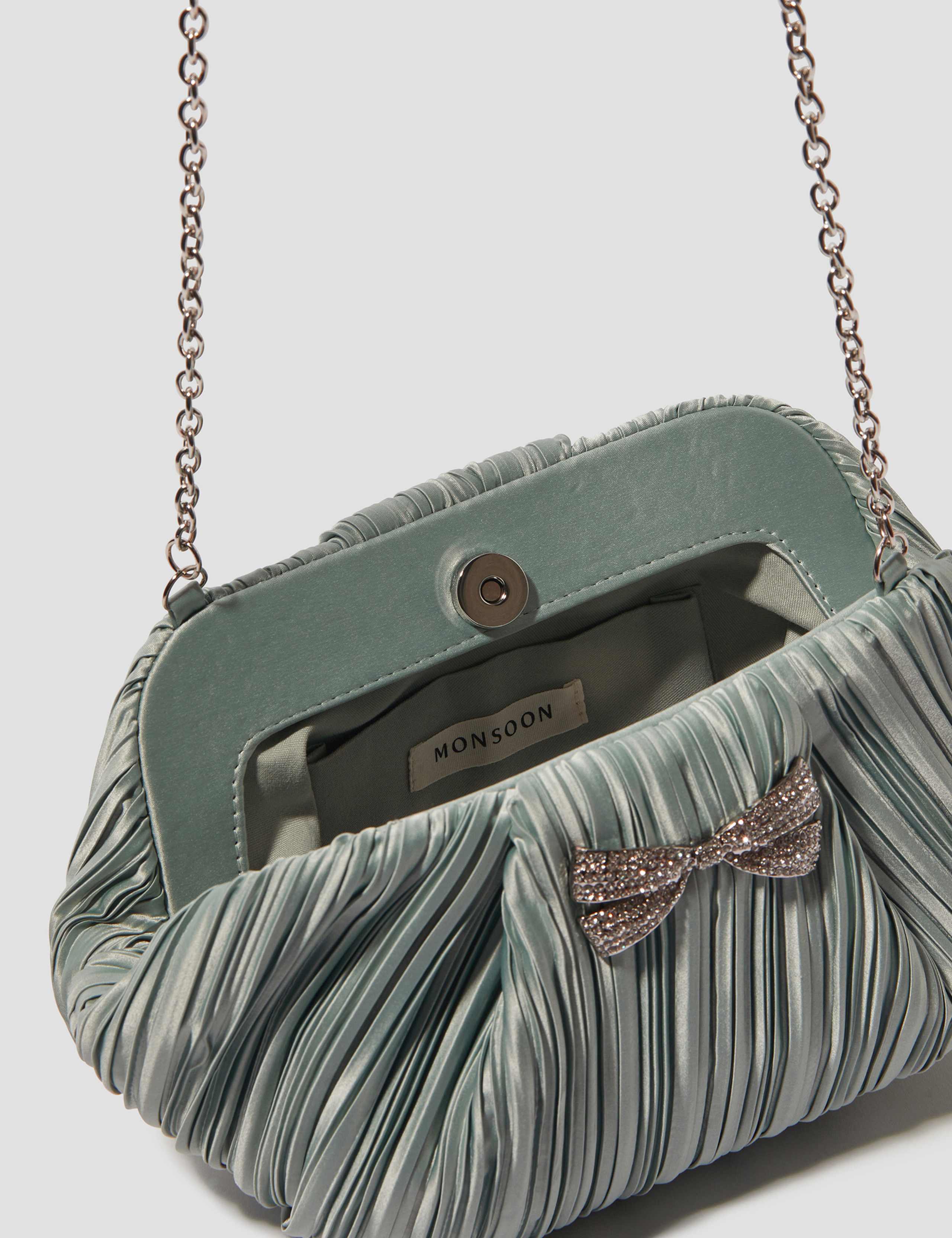 Pleated Chain Strap Clutch Bag 2 of 4
