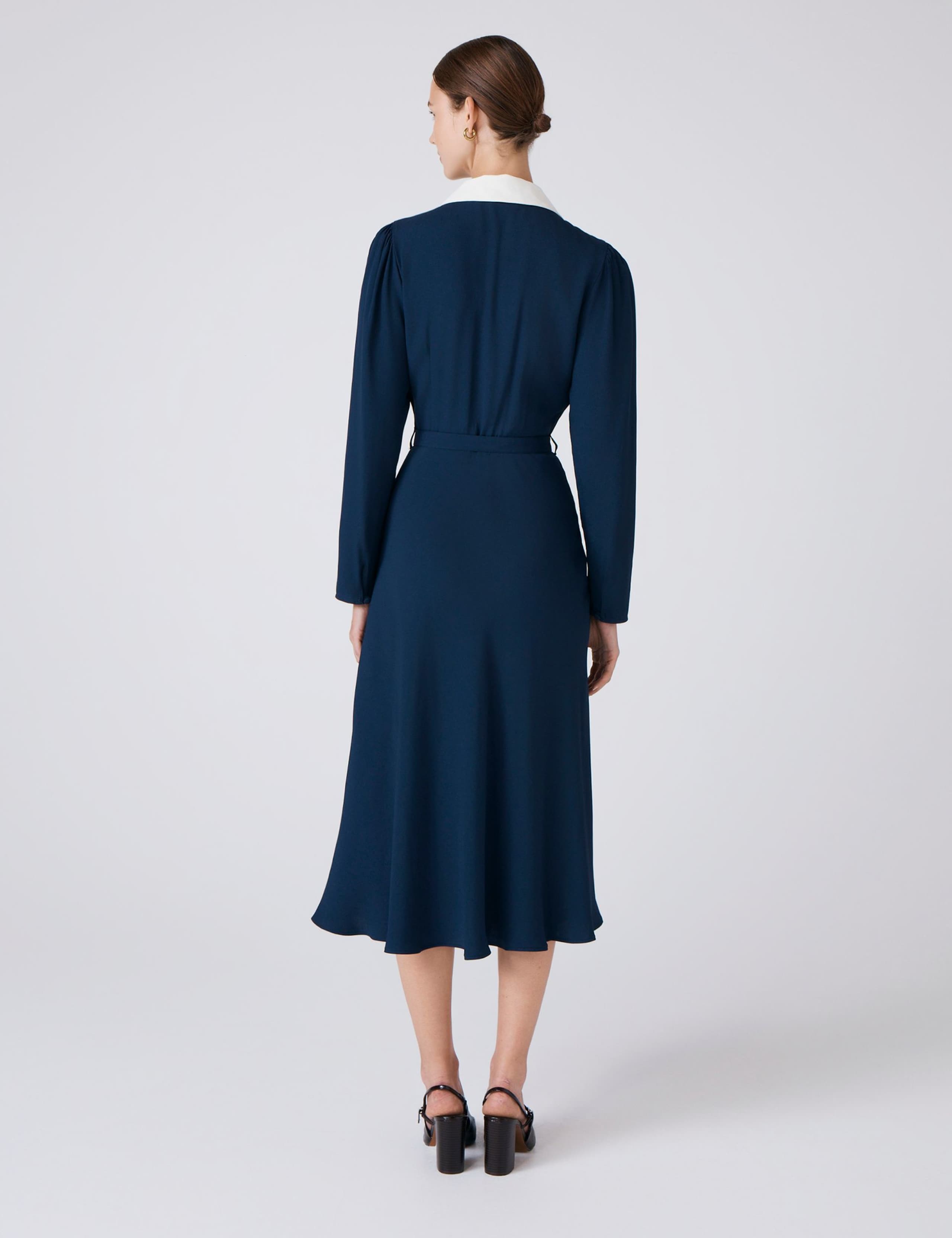 Crepe Collared Midi Dress 4 of 6