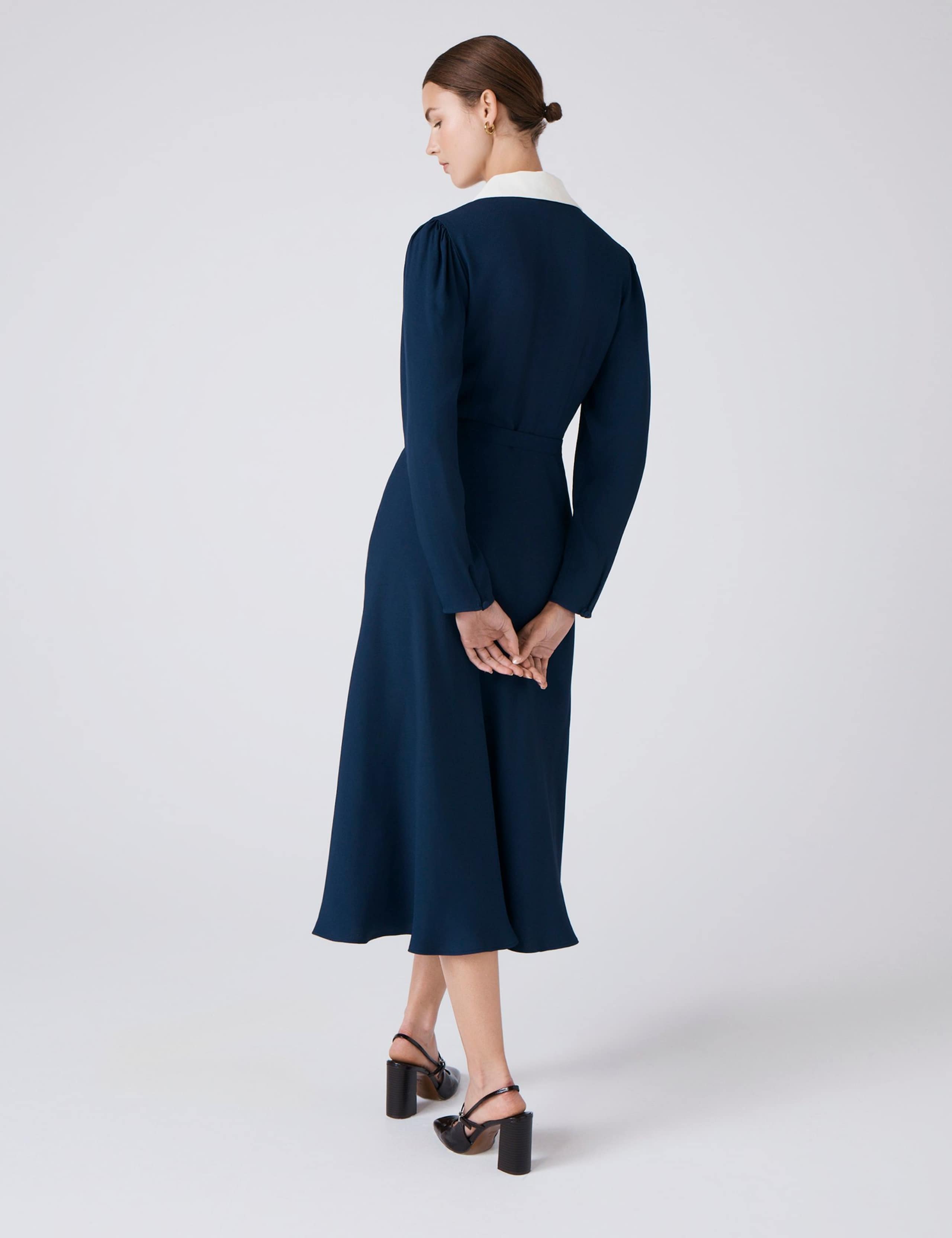 Pure Cotton Crepe Collared Midi Dress 5 of 6