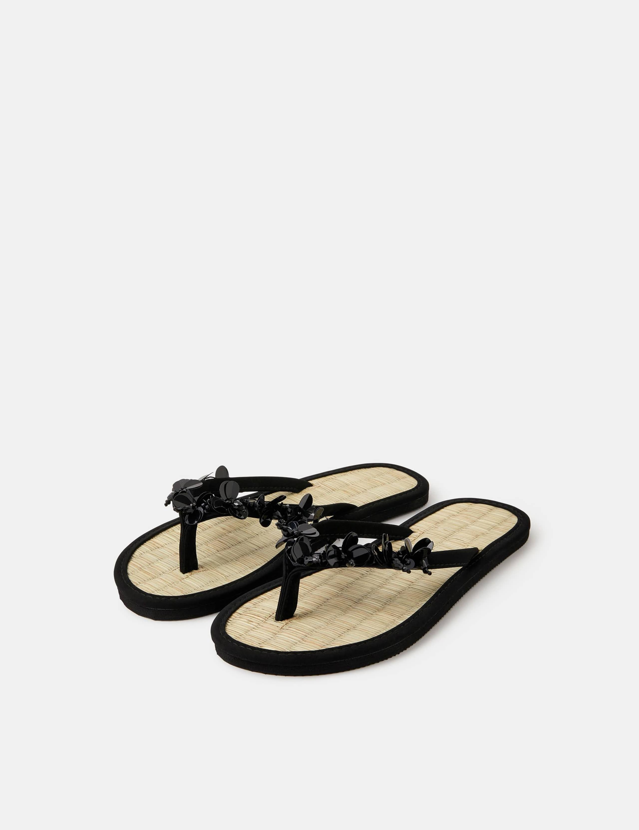 Woven Embellished Flip Flops 2 of 4