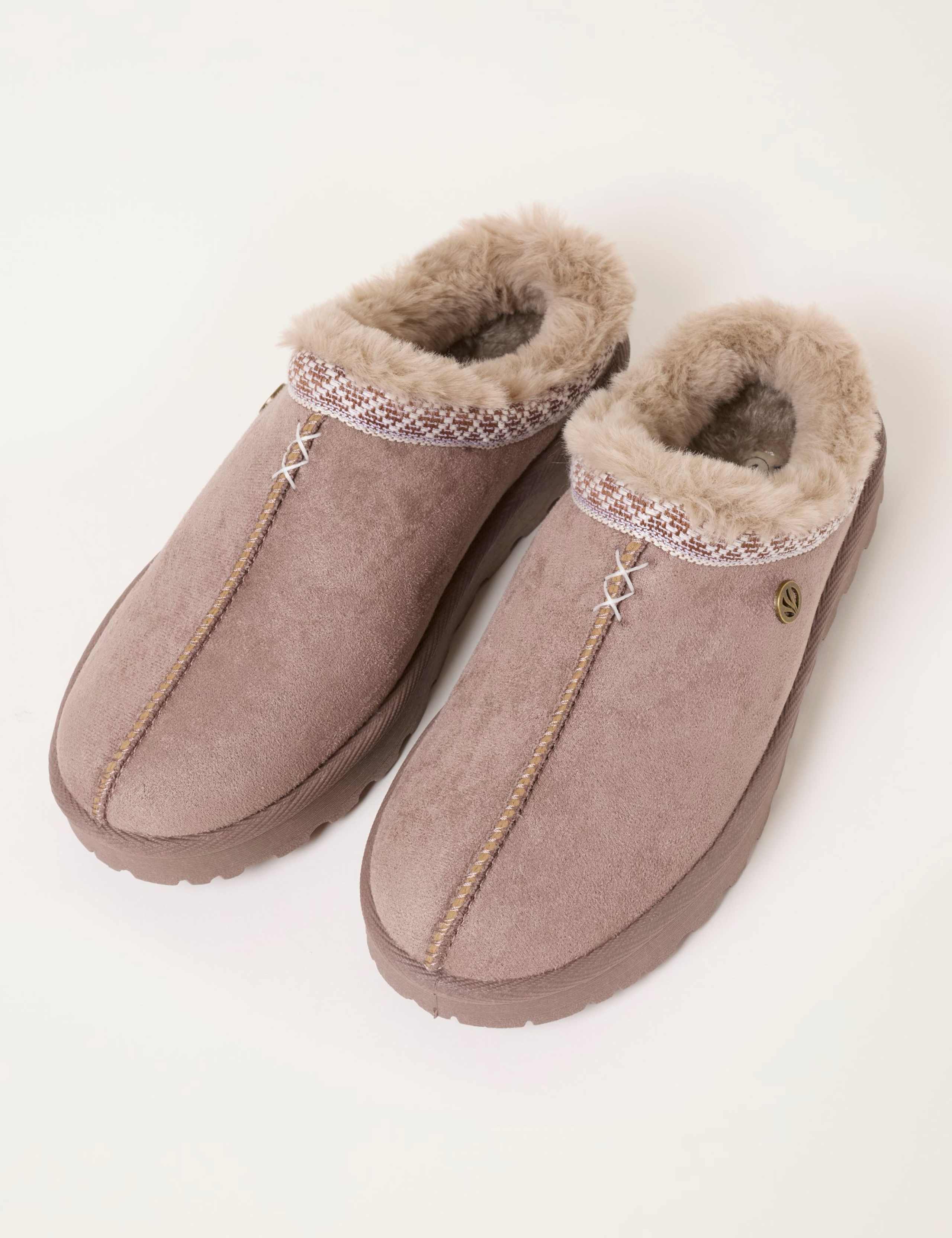 Faux Fur Lined Mule Slippers 2 of 3
