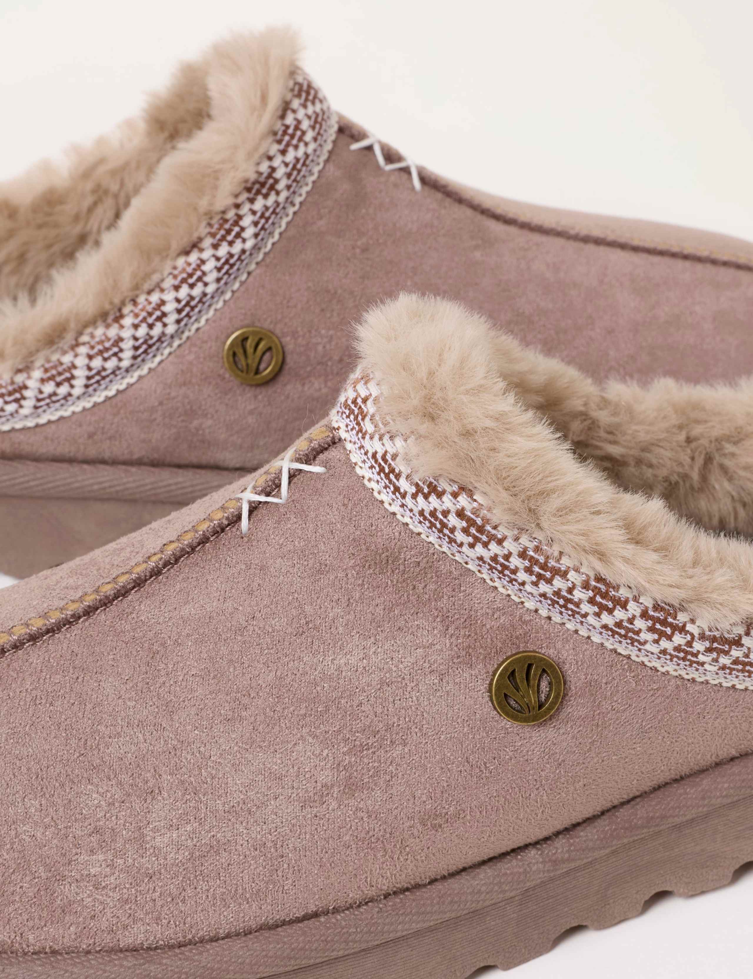 Faux Fur Lined Mule Slippers 3 of 3