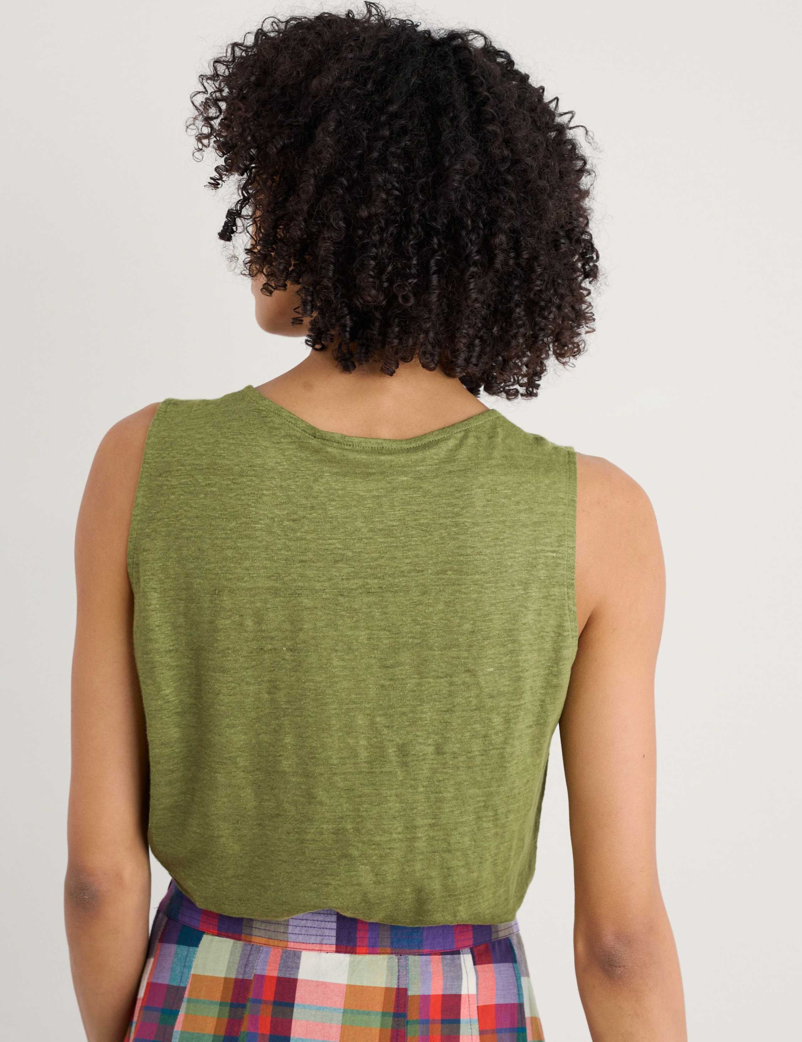 Pure Linen V-Neck Relaxed Vest 5 of 5