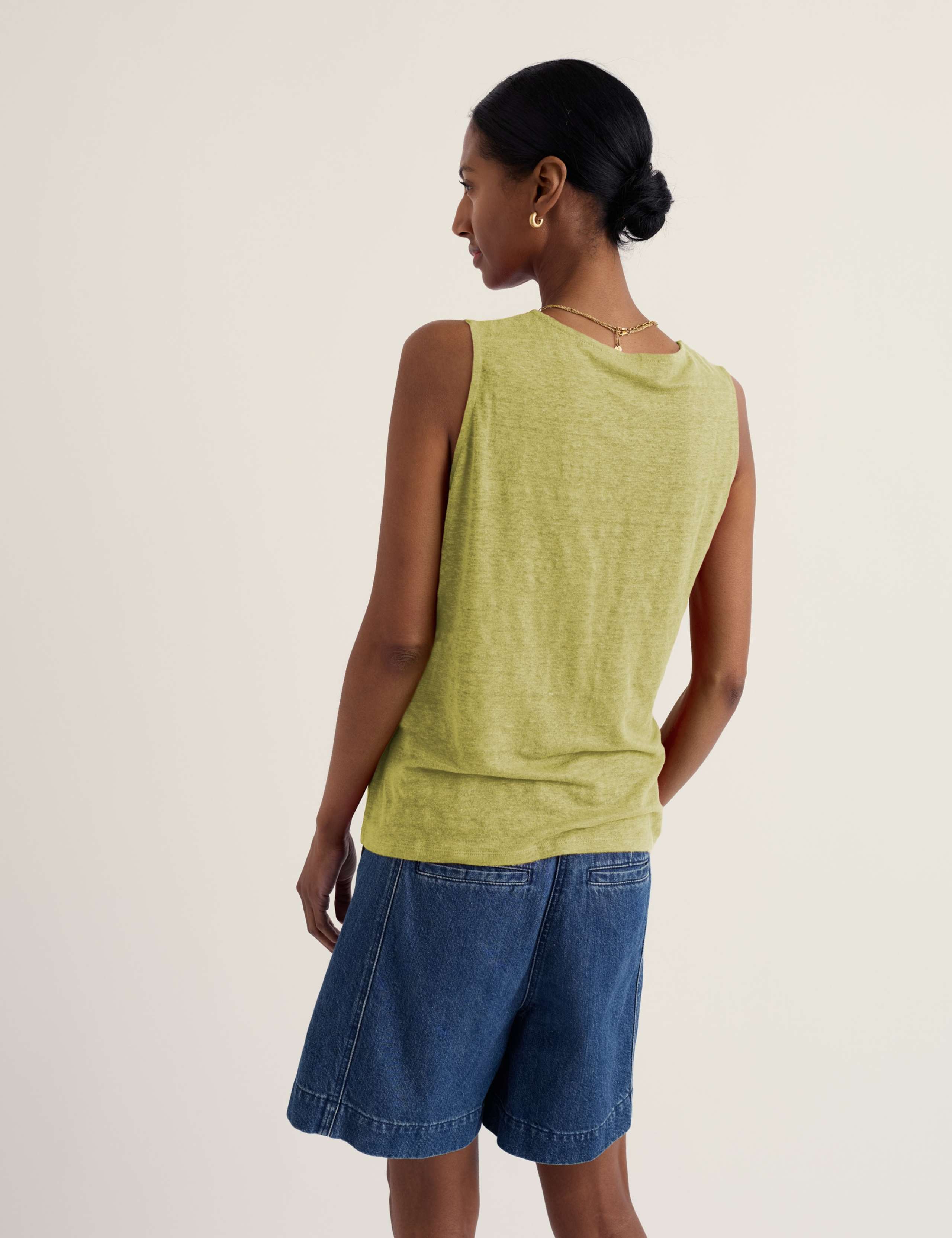 Pure Linen V-Neck Relaxed Vest 3 of 5