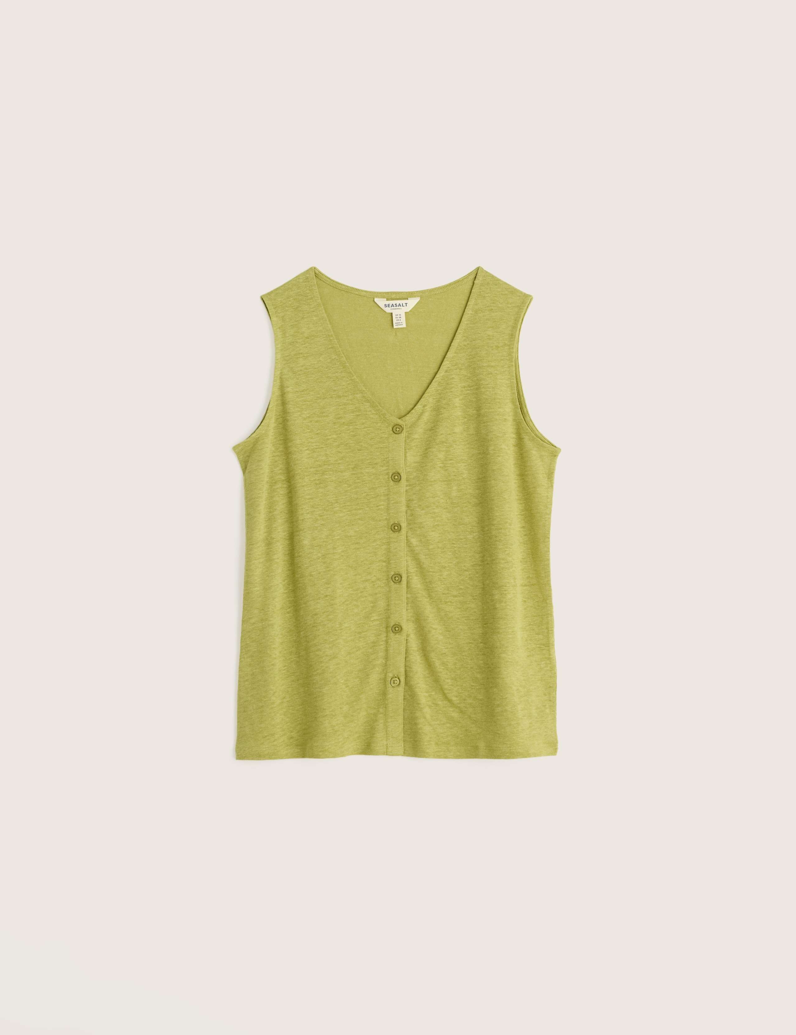 Pure Linen V-Neck Relaxed Vest 2 of 5