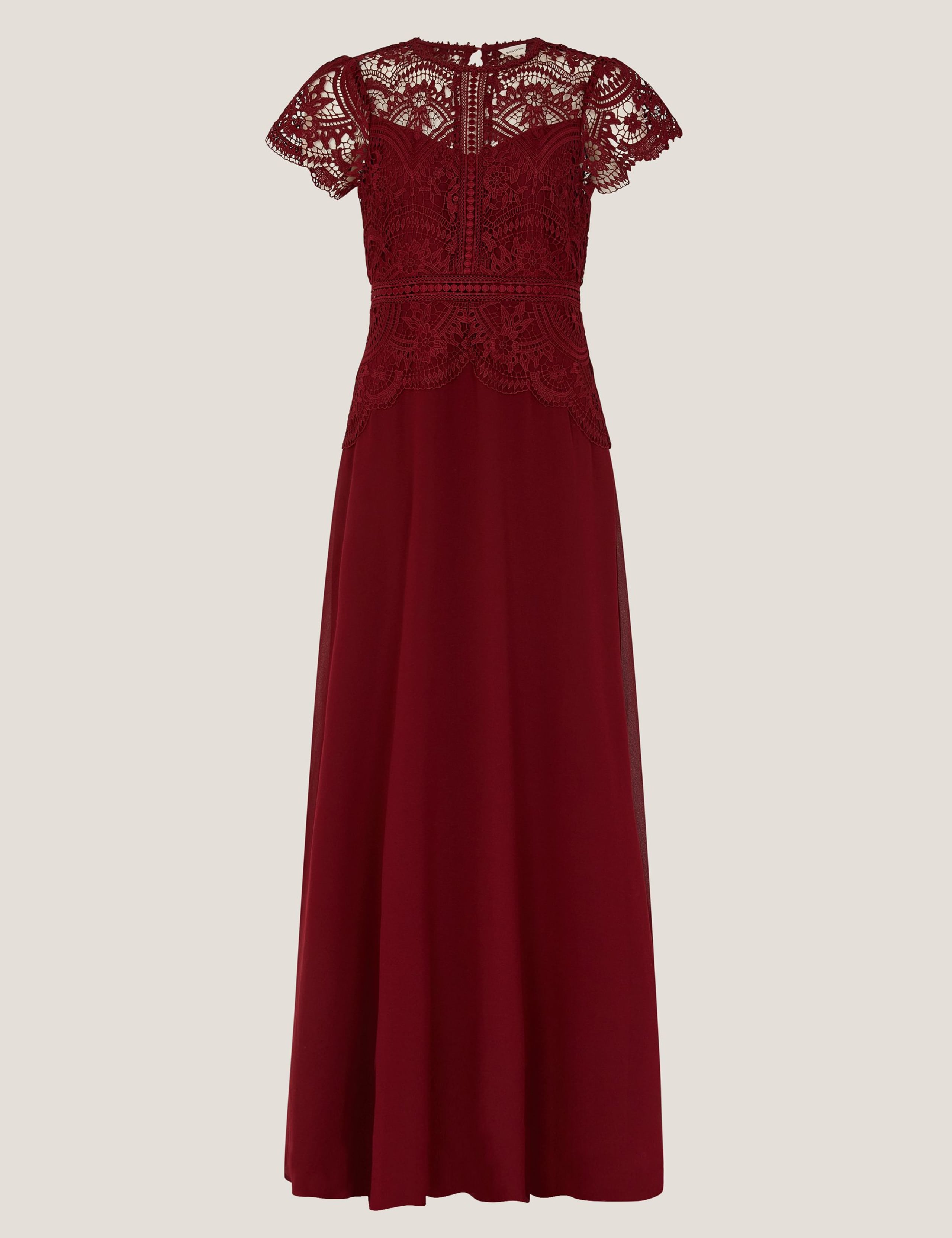 Lace Round Neck Maxi Skater Dress 2 of 5