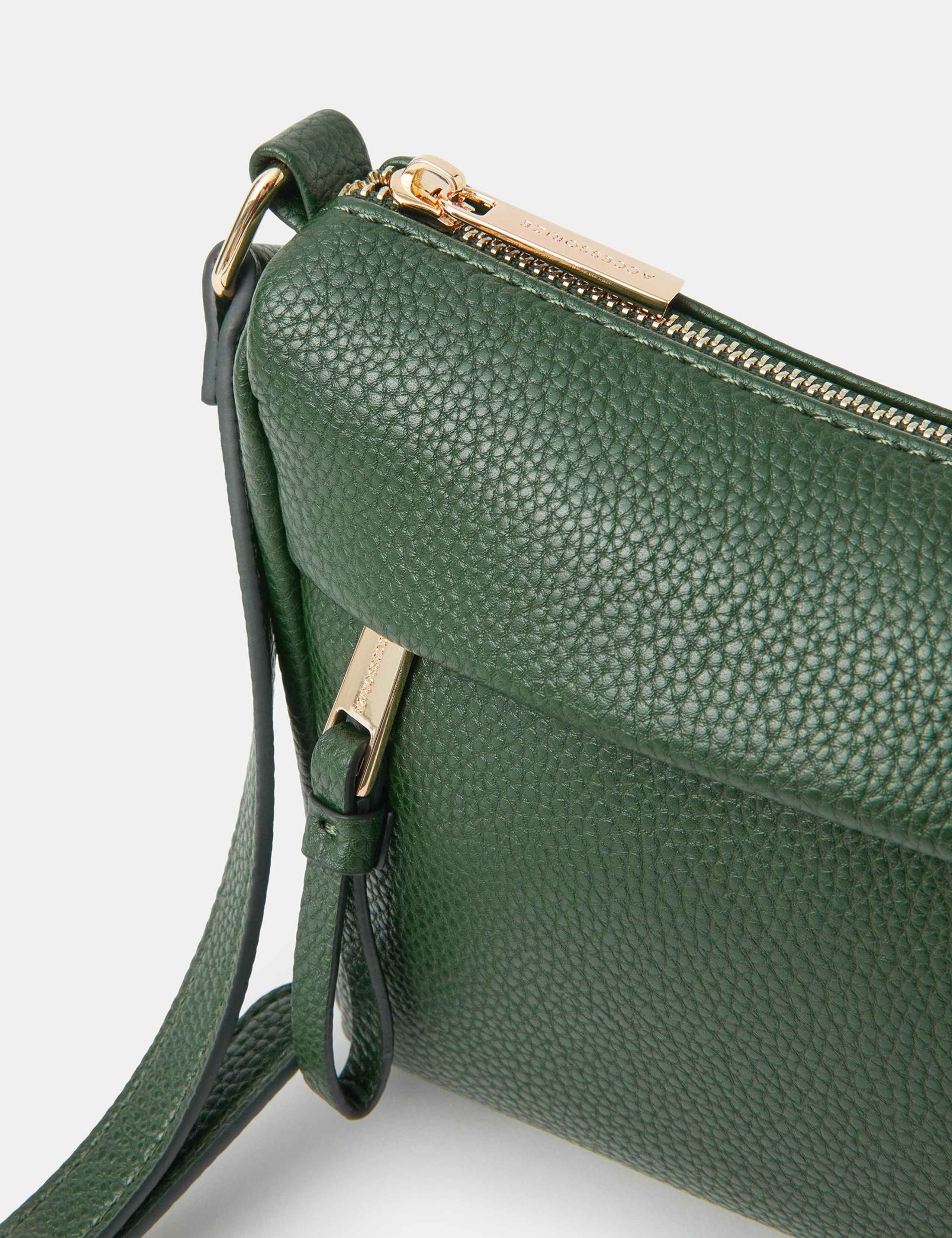 Faux Leather Zip Detail Cross Body Bag 3 of 3