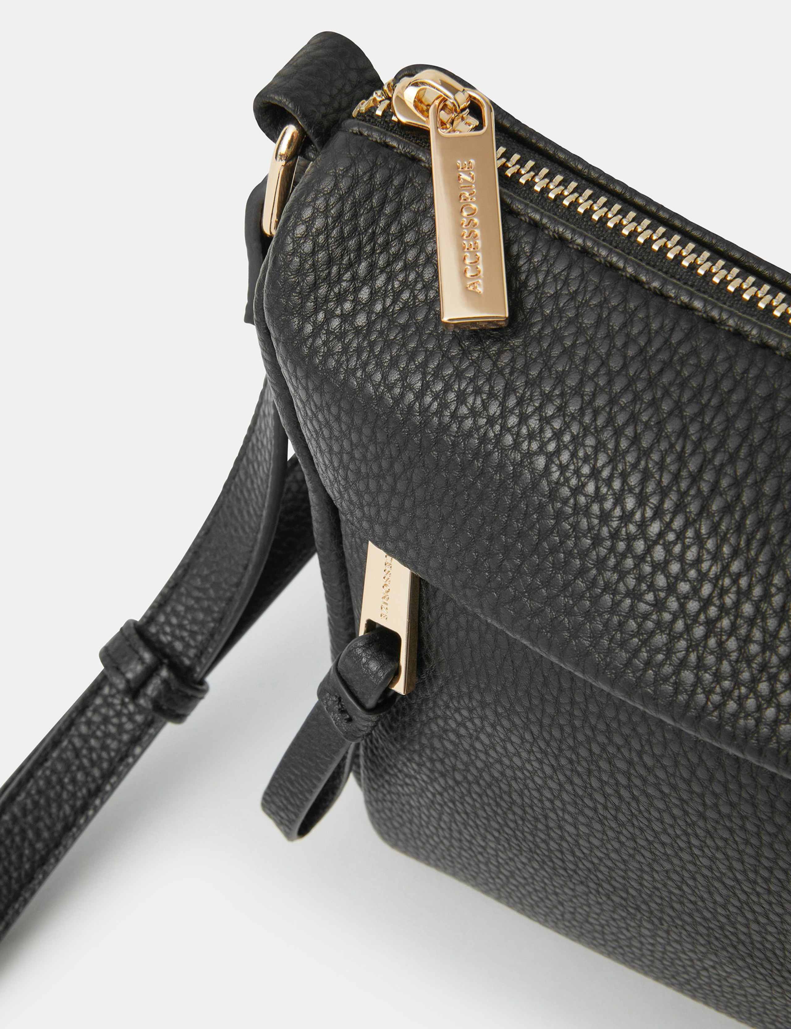 Faux Leather Zip Detail Cross Body Bag 4 of 4