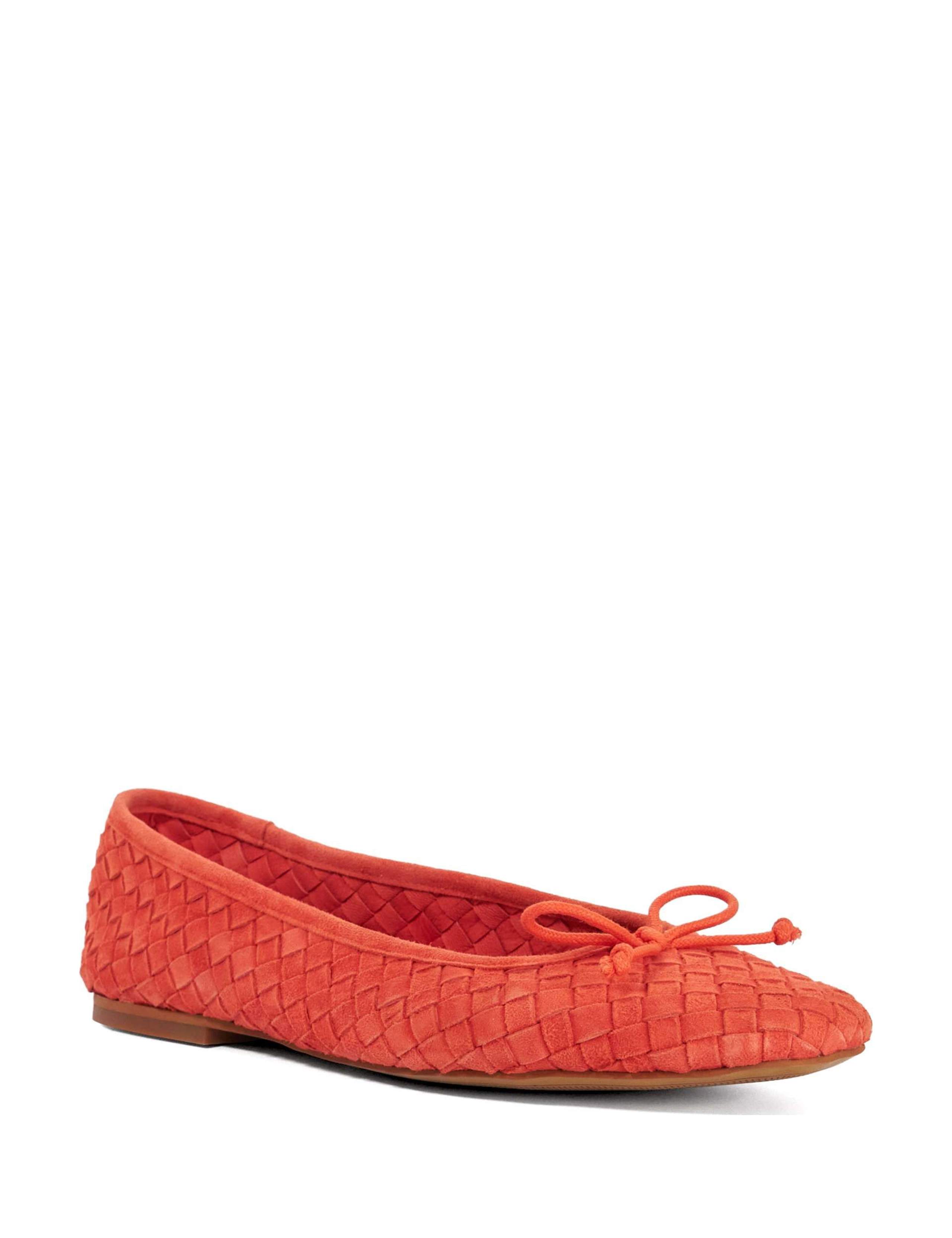 Leather Woven Flat Ballet Pumps 3 of 6