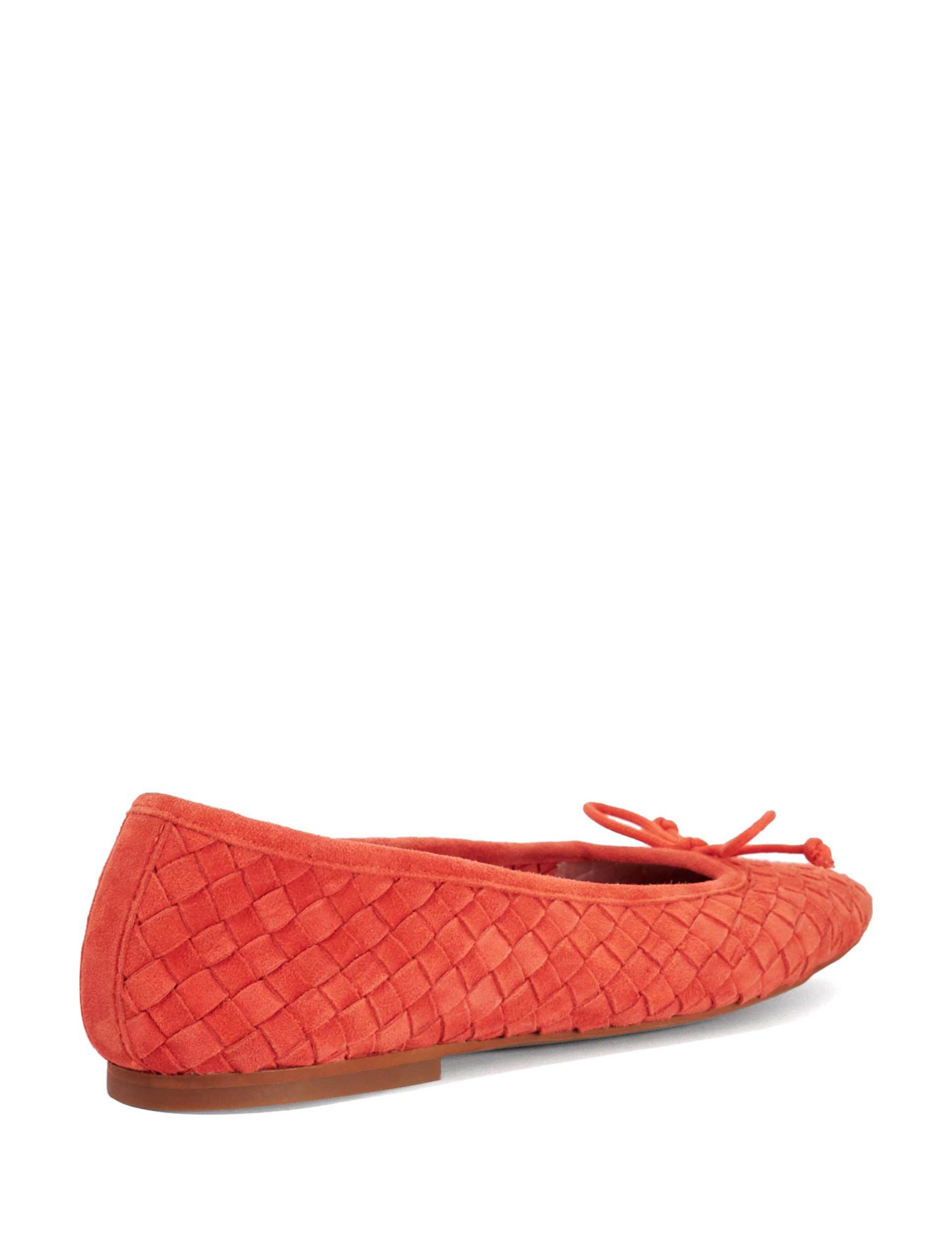 Leather Woven Flat Ballet Pumps 4 of 6