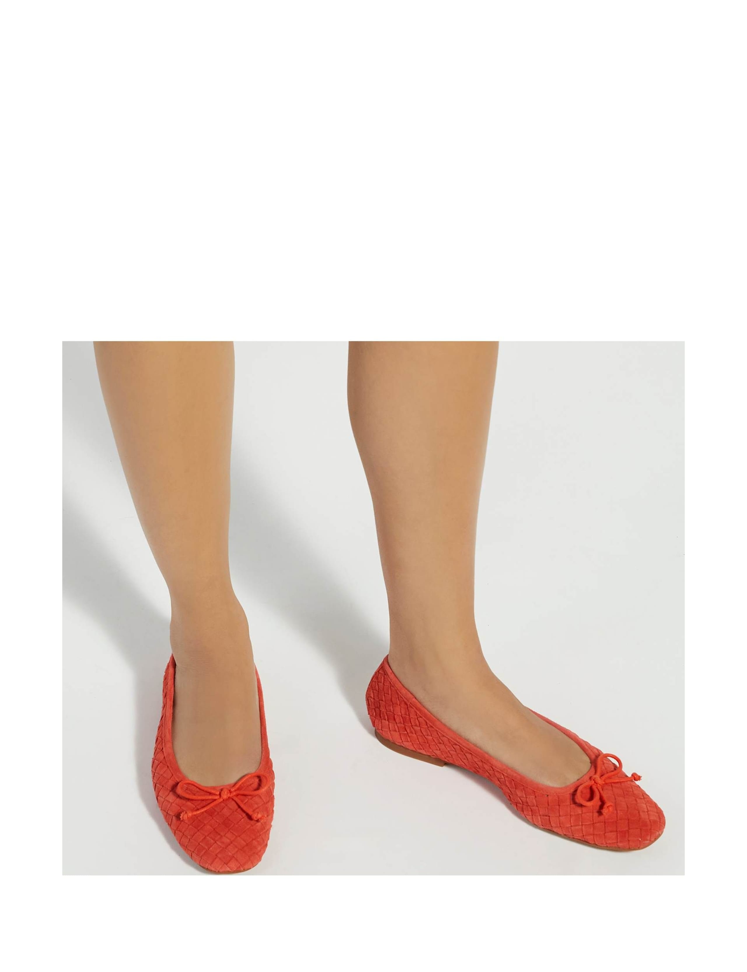Leather Woven Flat Ballet Pumps 5 of 6