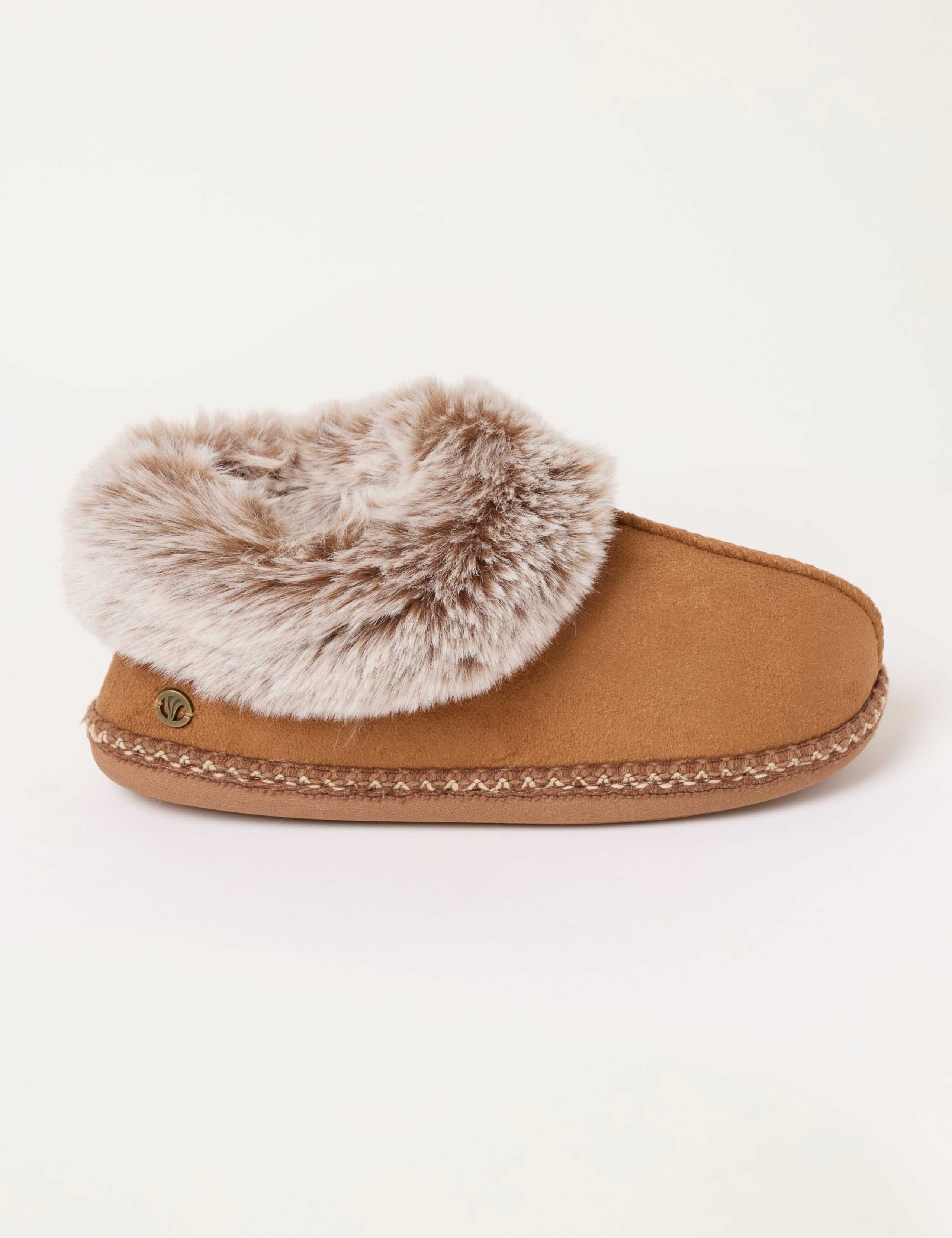 Faux Fur Lined Mule Slipper Boots 1 of 3