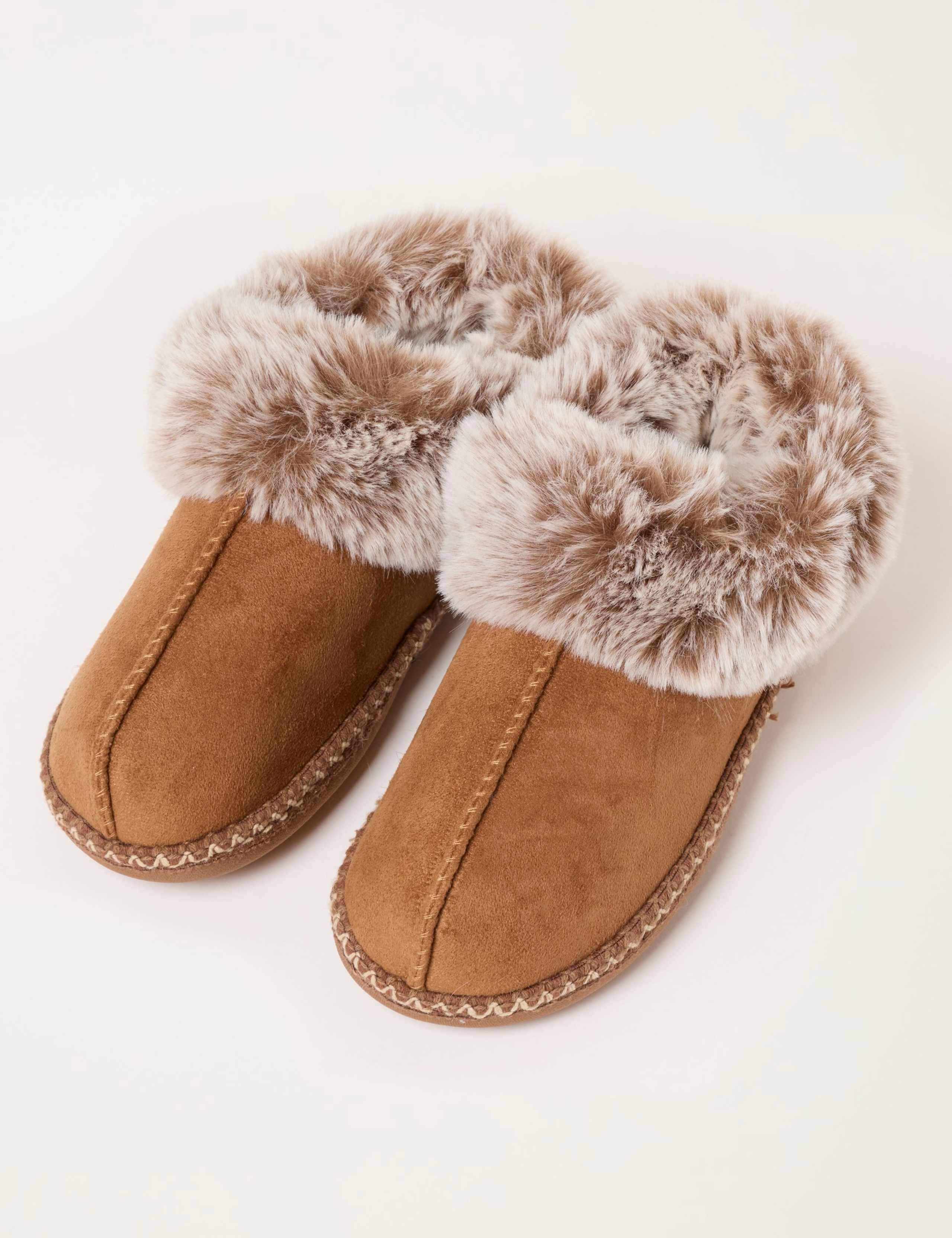 Faux Fur Lined Mule Slipper Boots 2 of 3