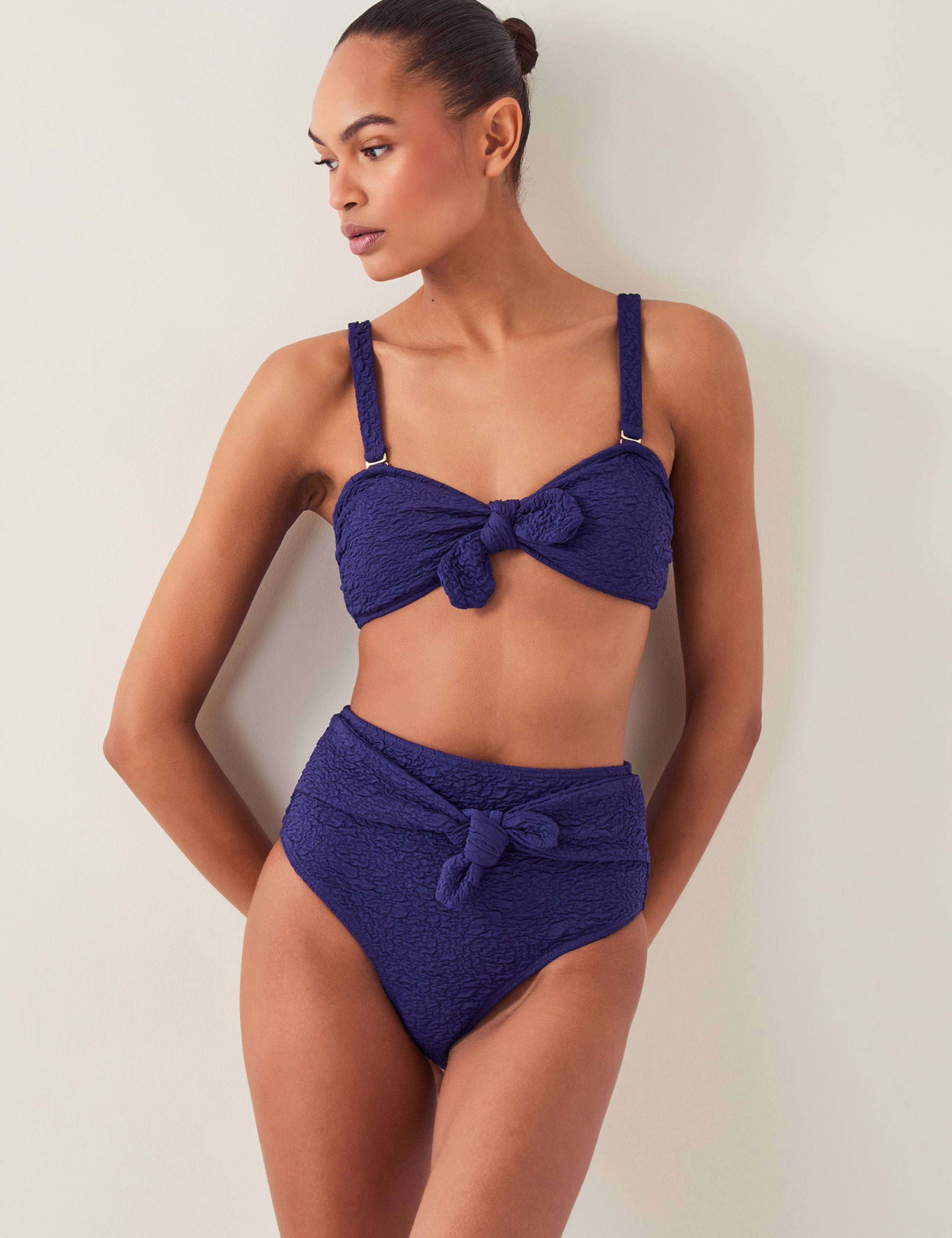 Textured Tie Front Bikini Bottoms 5 of 6