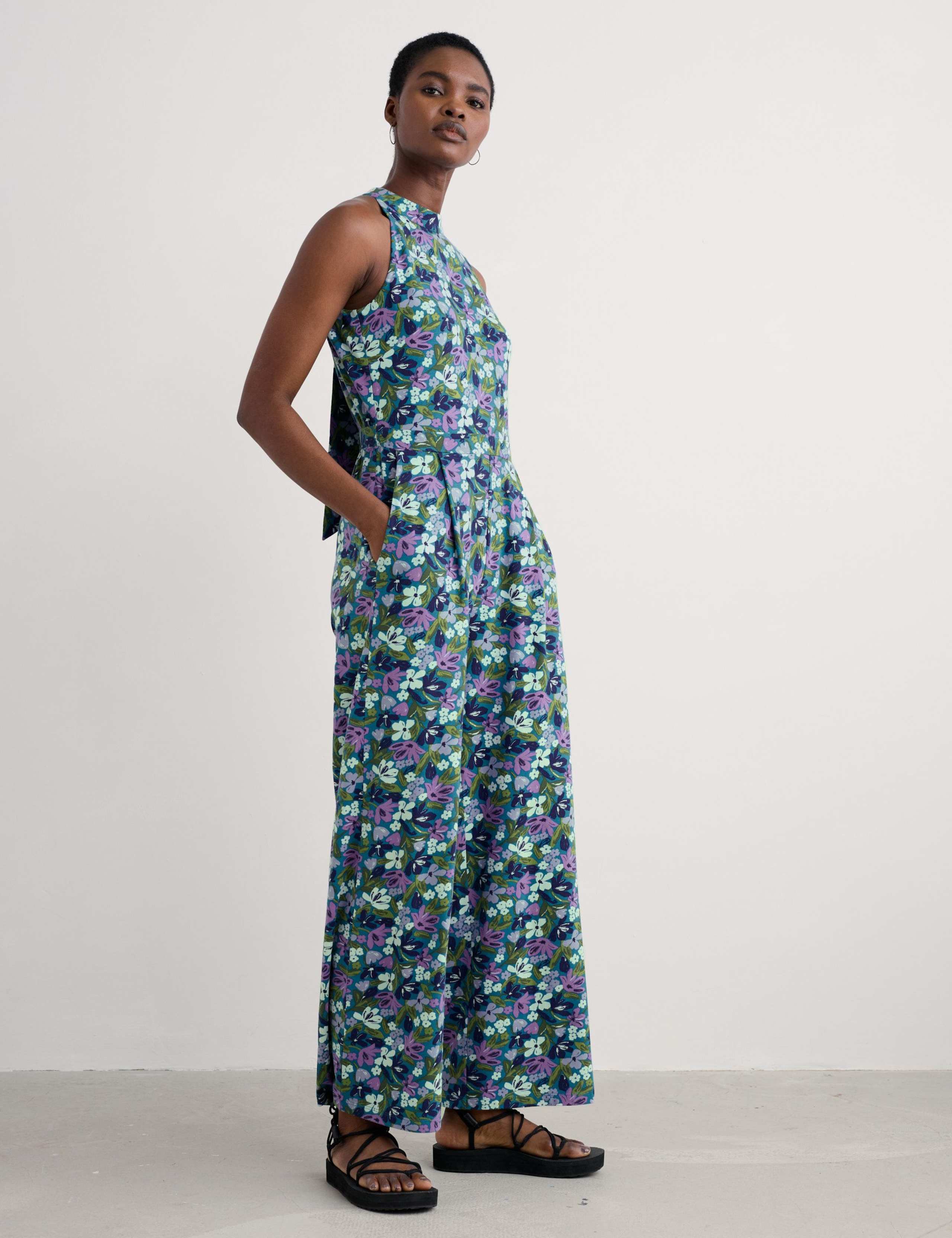 Cotton Rich Floral Sleeveless Jumpsuit 3 of 4