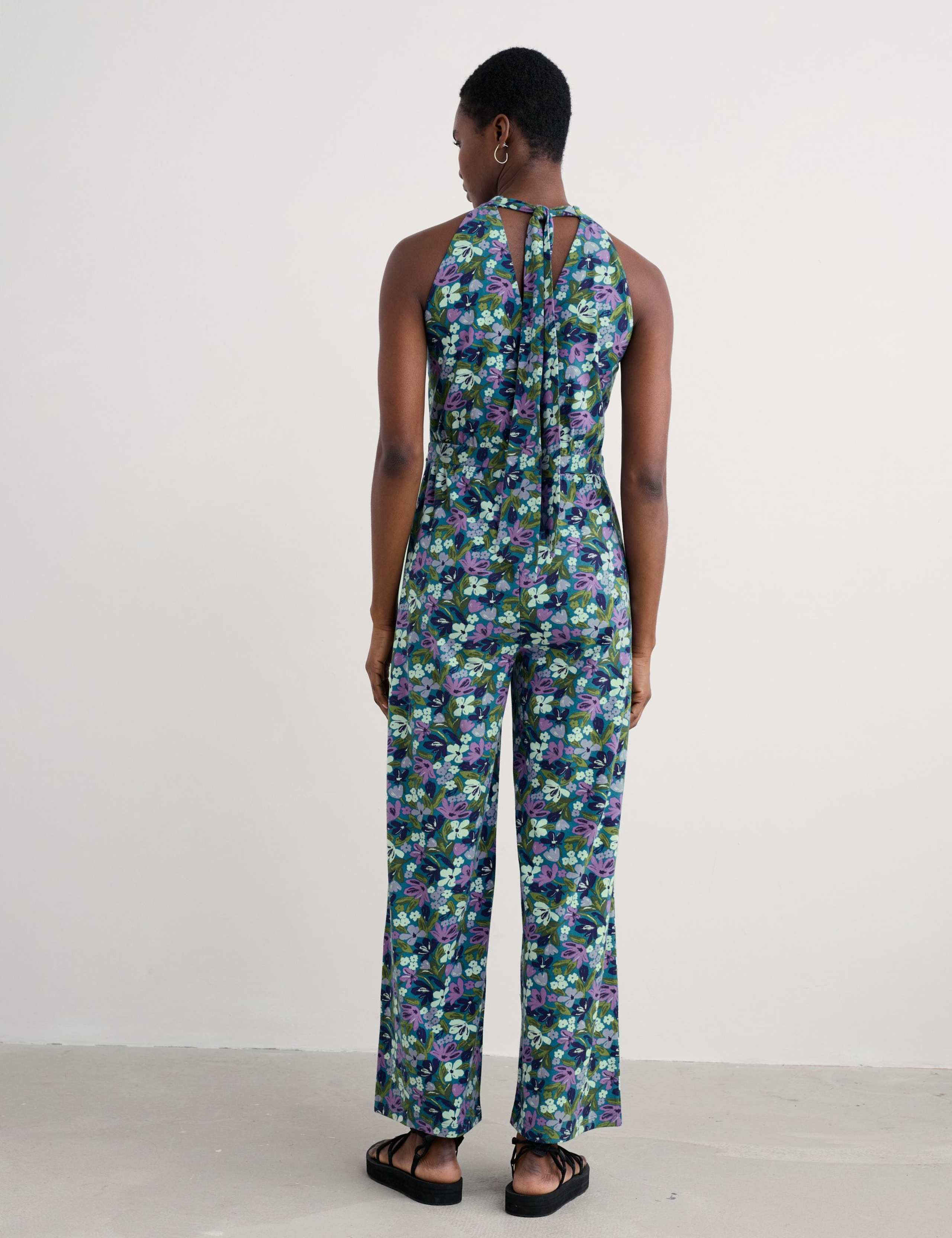 Cotton Rich Floral Sleeveless Jumpsuit 4 of 4