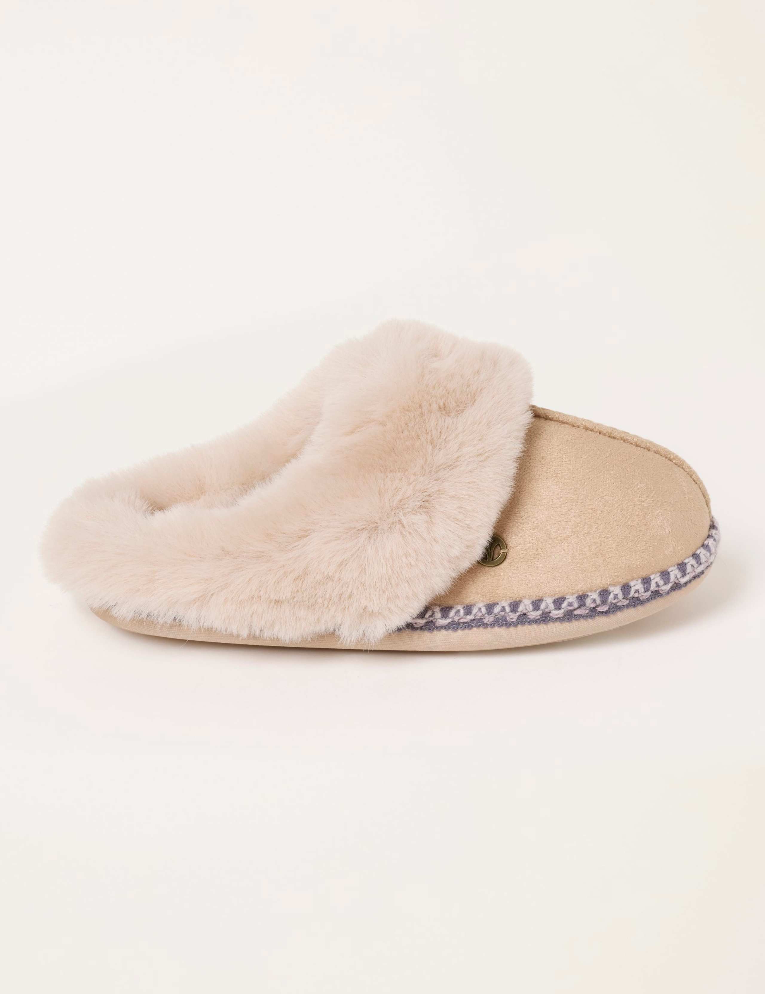 Faux Fur Lined Mule Slippers 1 of 3