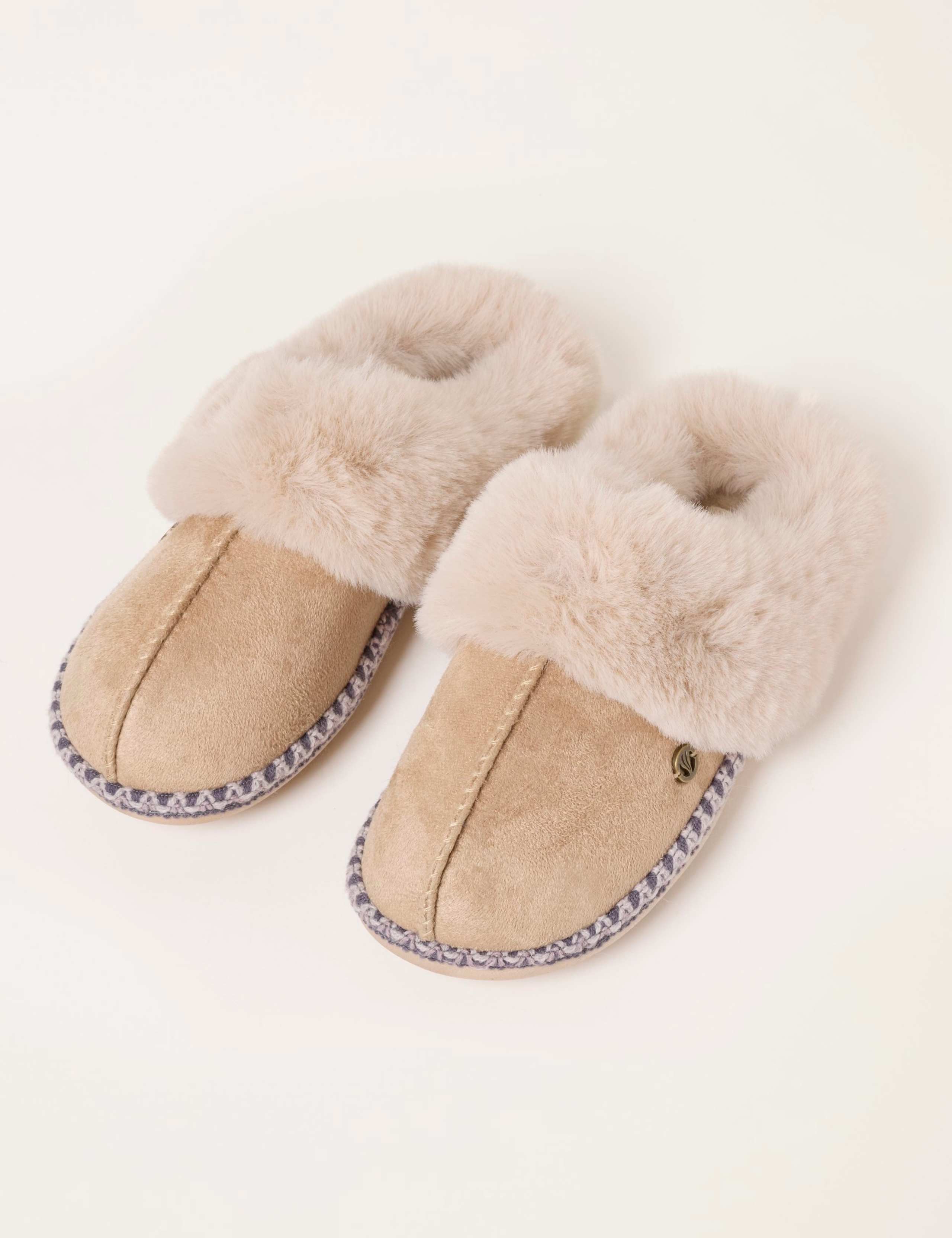 Faux Fur Lined Mule Slippers 2 of 3