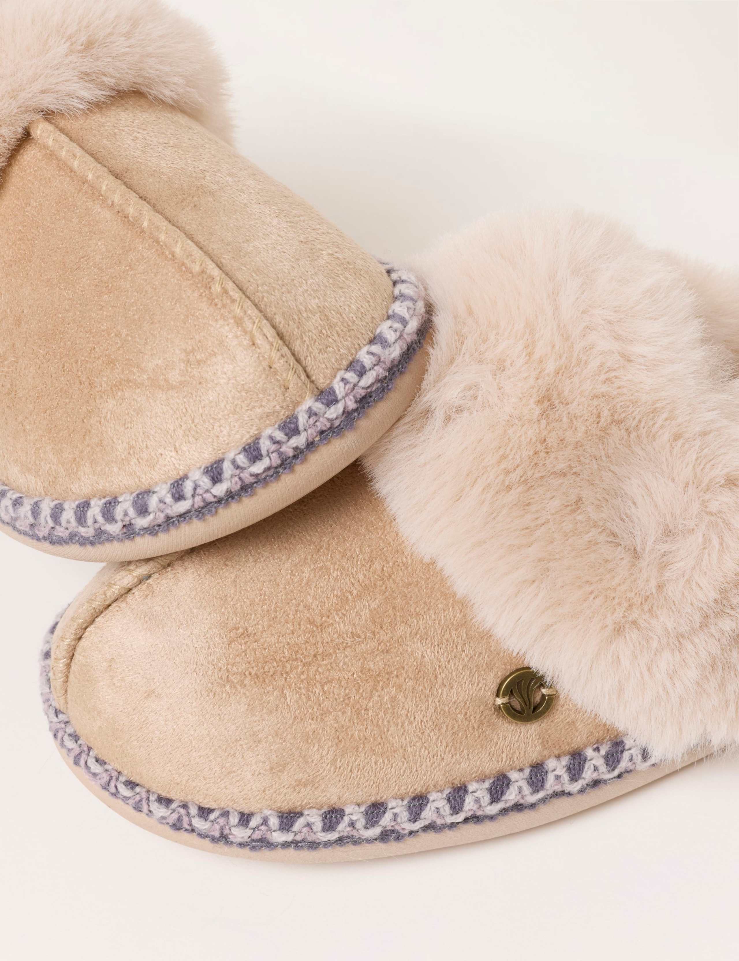 Faux Fur Lined Mule Slippers 3 of 3