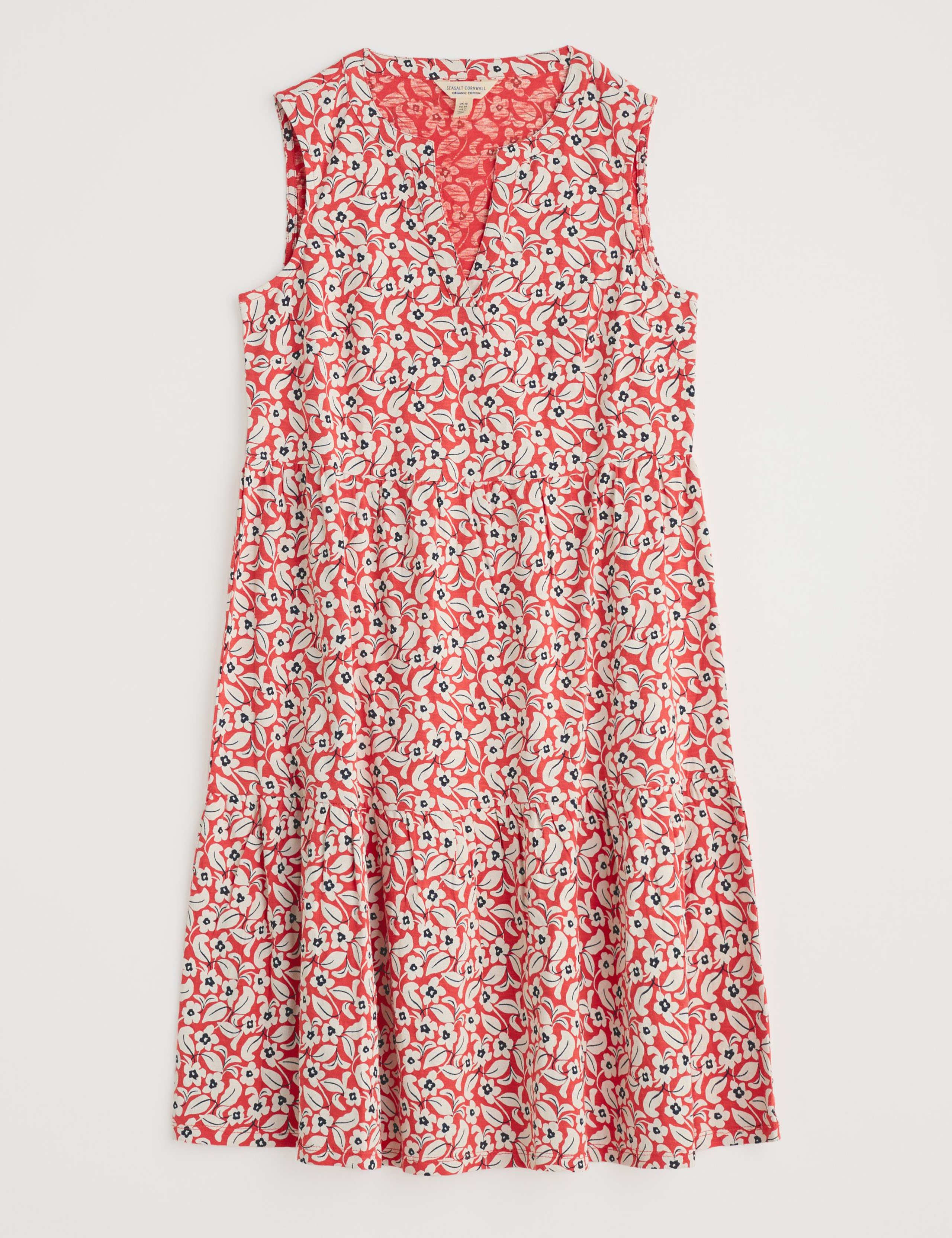 Pure Cotton Floral Notch Neck Tiered Dress 2 of 4