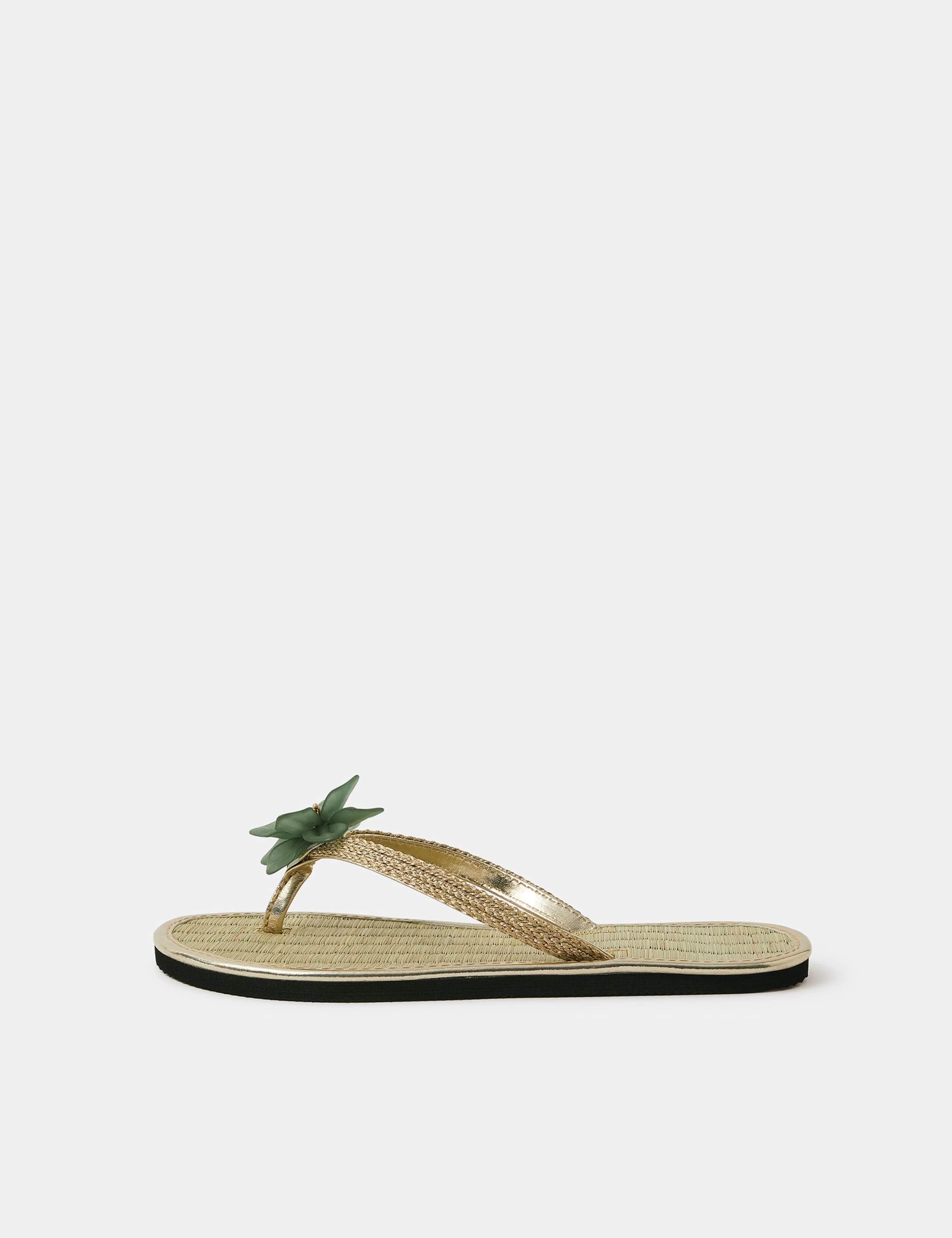 Floral Embellished Flat Flip Flops 2 of 4