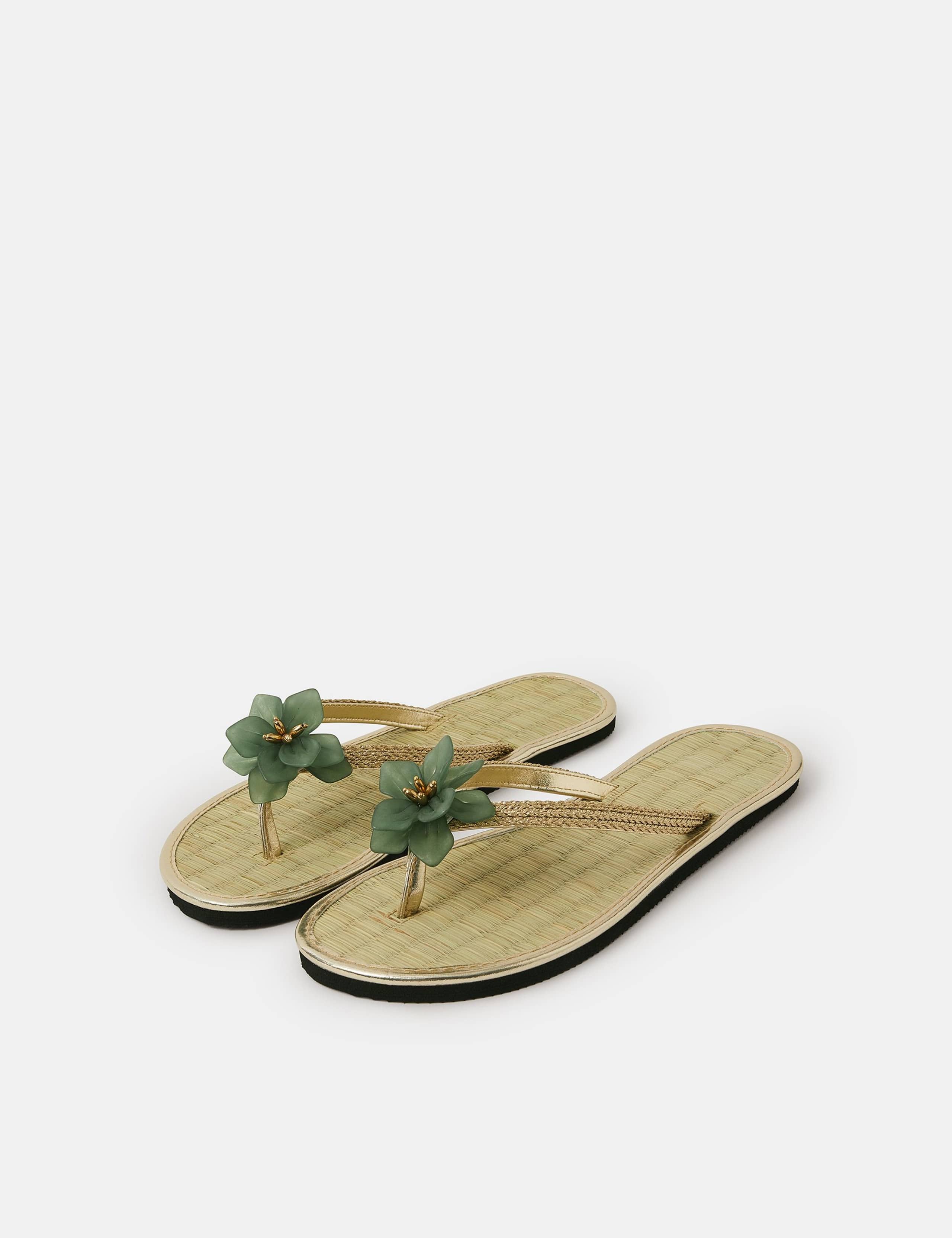 Floral Embellished Flat Flip Flops 3 of 4