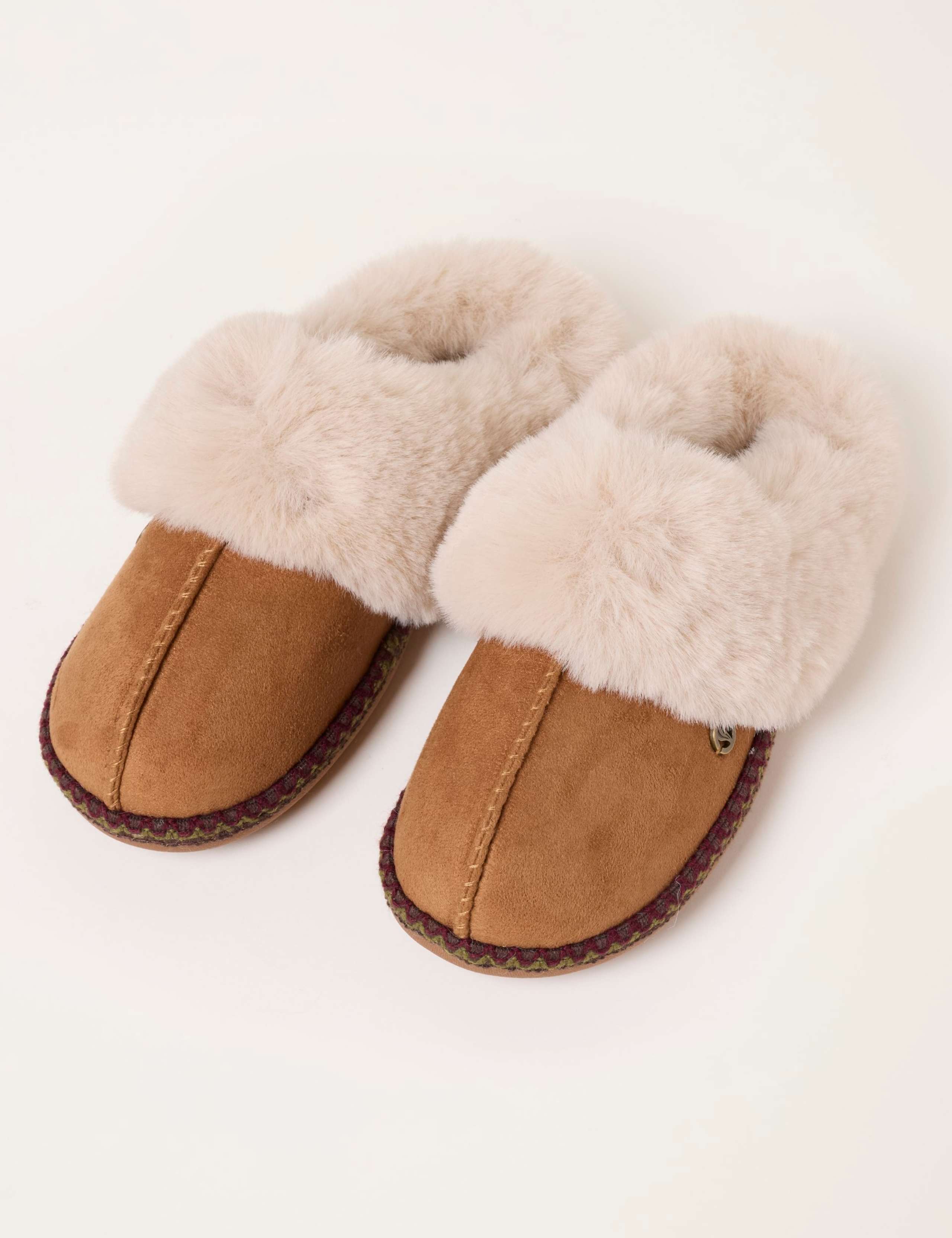 Faux Fur Lined Mule Slippers 2 of 3