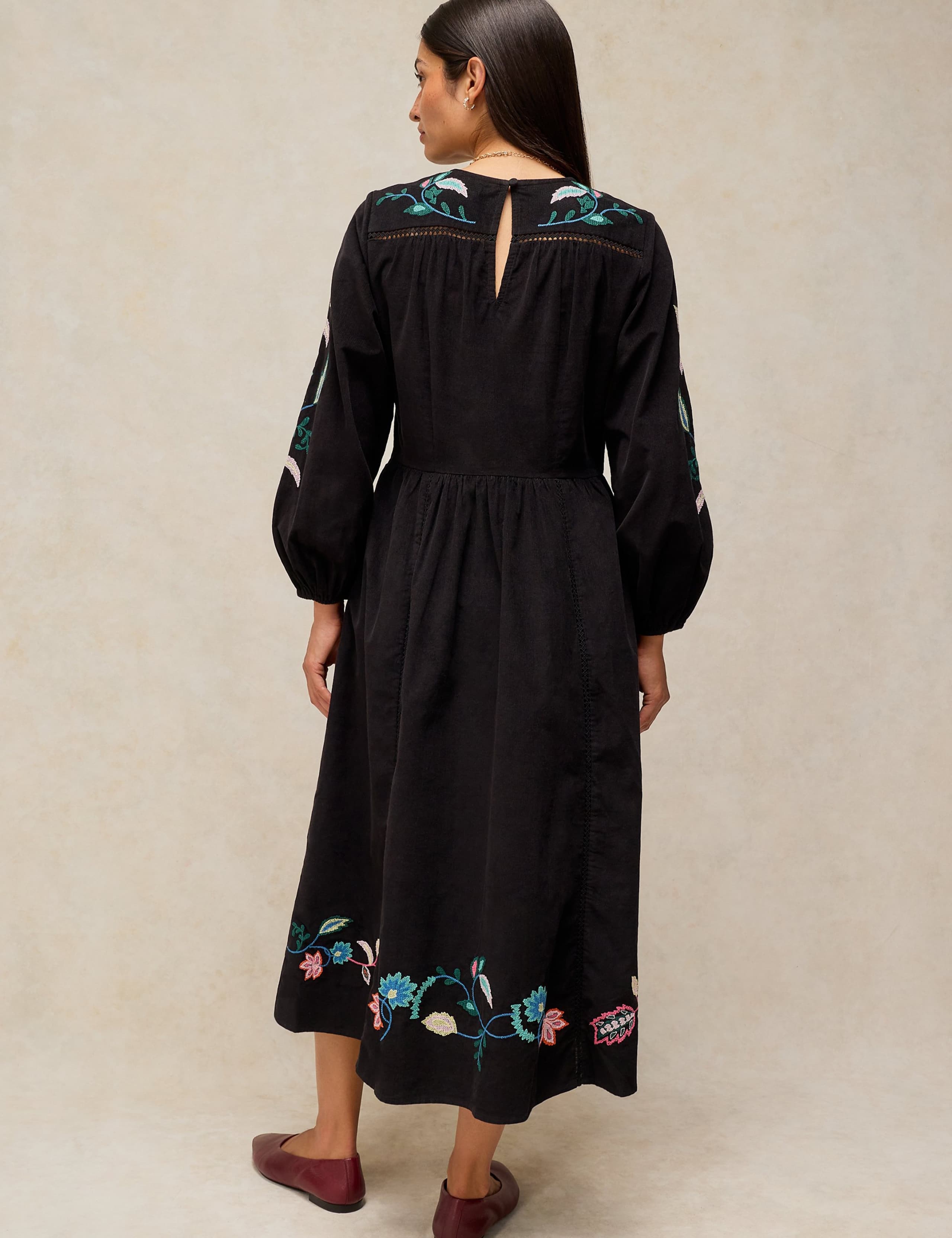 Embroidered Cotton Midi Dress 3 of 6