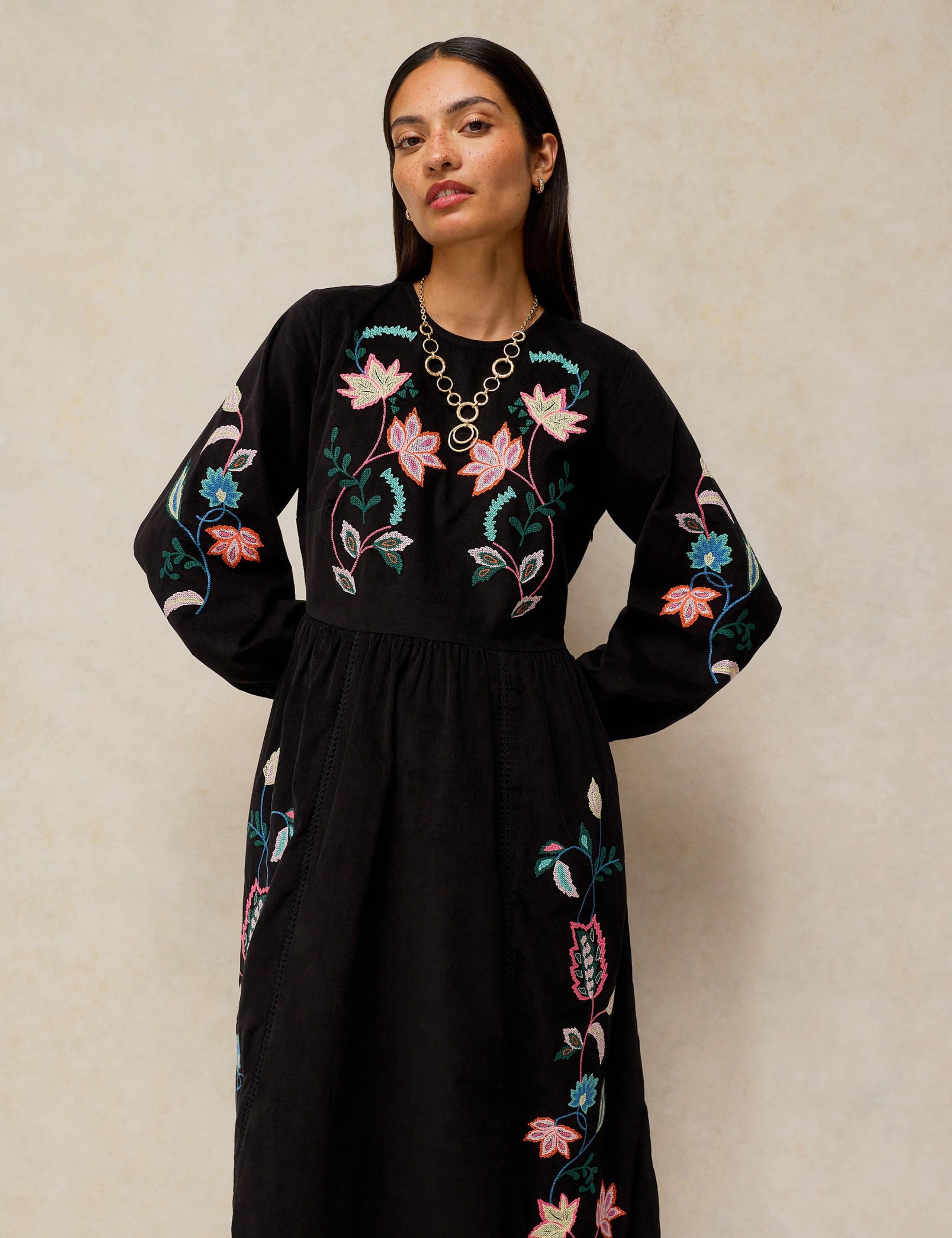 Embroidered Cotton Midi Dress 4 of 6