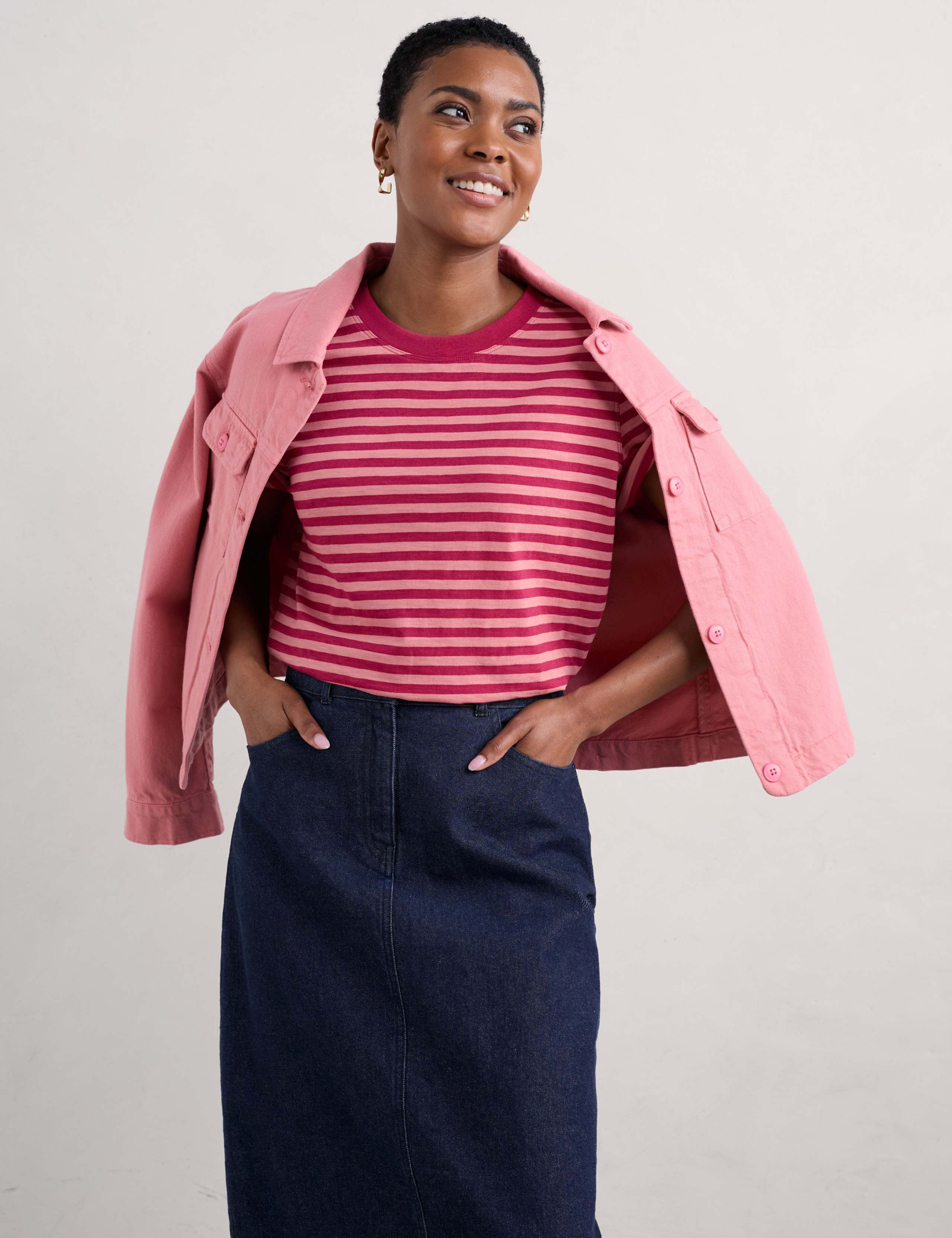Pure Cotton Striped T-Shirt 1 of 4