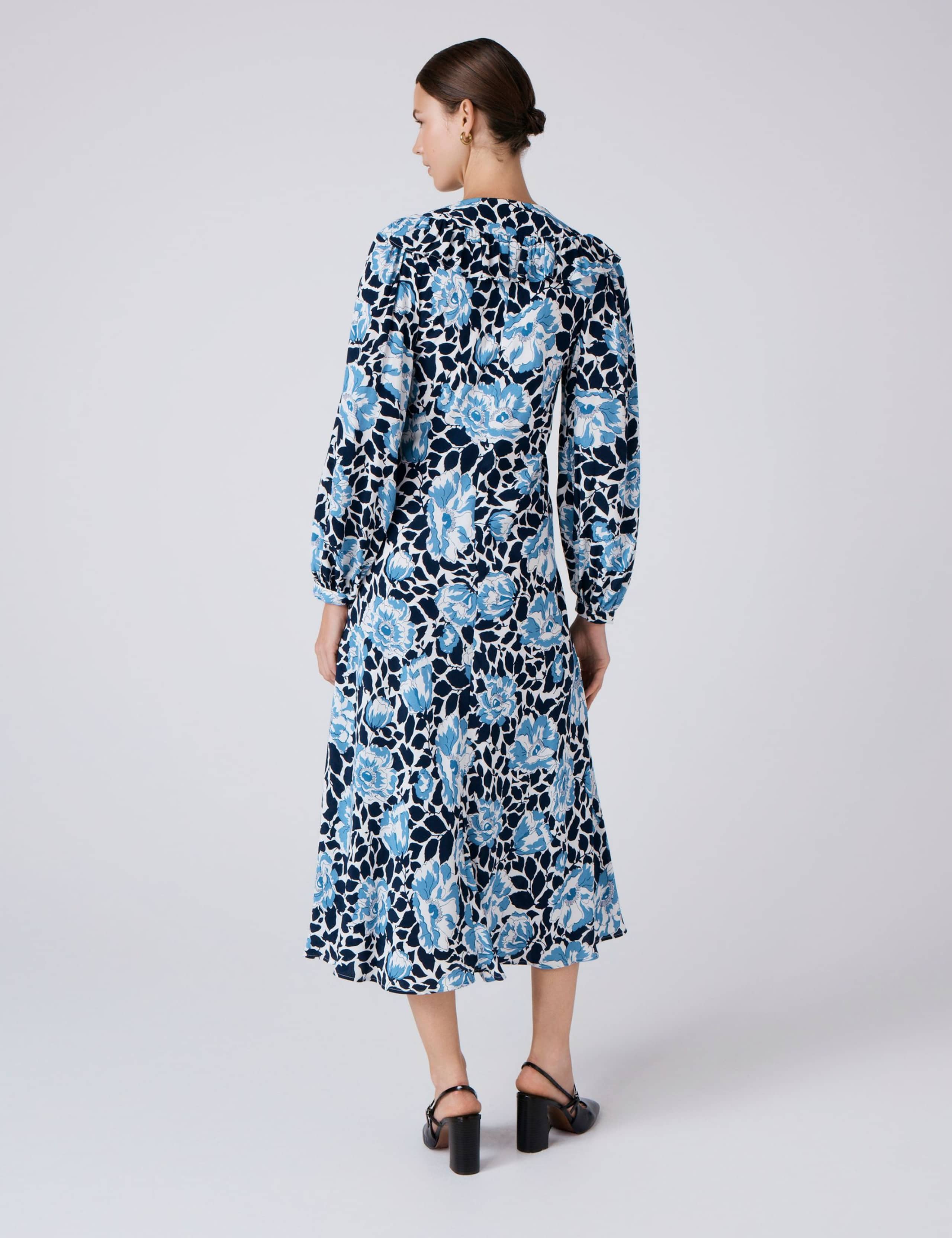 Crepe Floral V-Neck Midi Tiered Dress 5 of 5